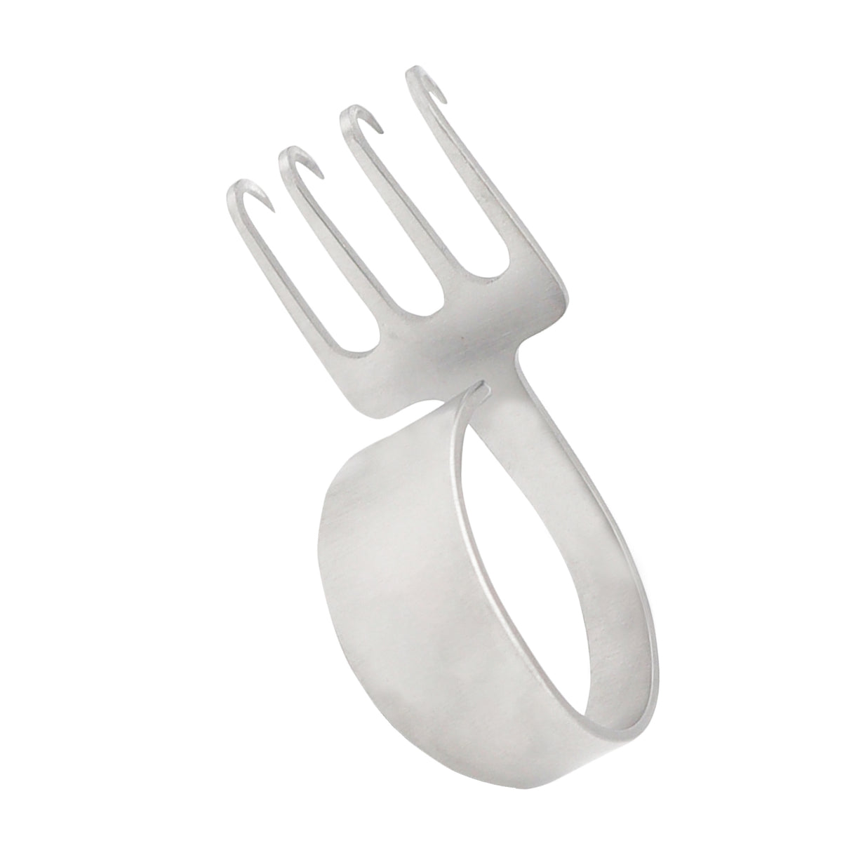 Freeman mini rake retractor with 4 sharp prongs and a thumb ring loop, made of stainless steel for plastic and reconstructive surgery.