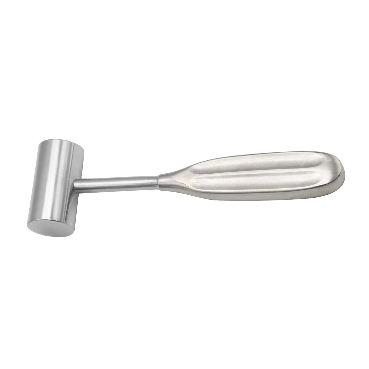 Stainless steel Gerzog bone mallet surgical instrument with a lead-filled head on a white background.