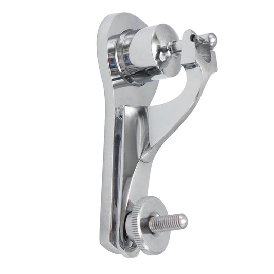 Chrome-plated stainless steel Gomco circumcision clamp surgical instrument shown against a clean white background.