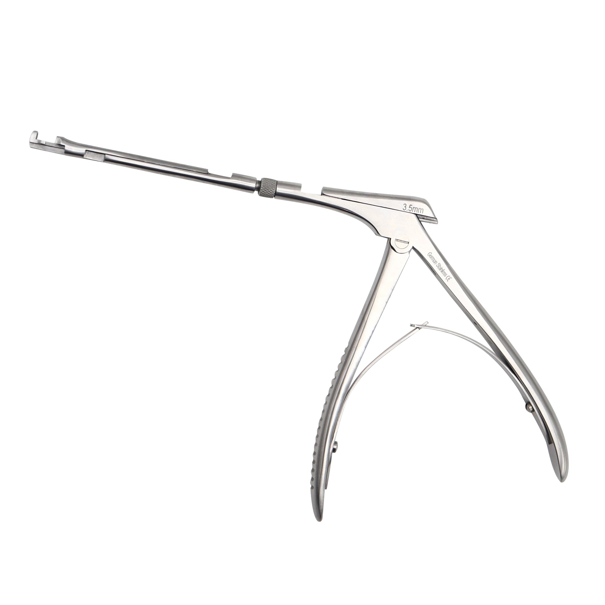 Hajek-Kofler sphenoid bone punch forceps featuring an upward biting jaw and an ergonomic spring handle grip configuration for precise nasal ENT sinus surgeries.
