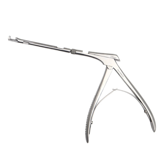 Hajek-Kofler sphenoid bone punch forceps featuring an upward biting jaw and an ergonomic spring handle grip configuration for precise nasal ENT sinus surgeries.
