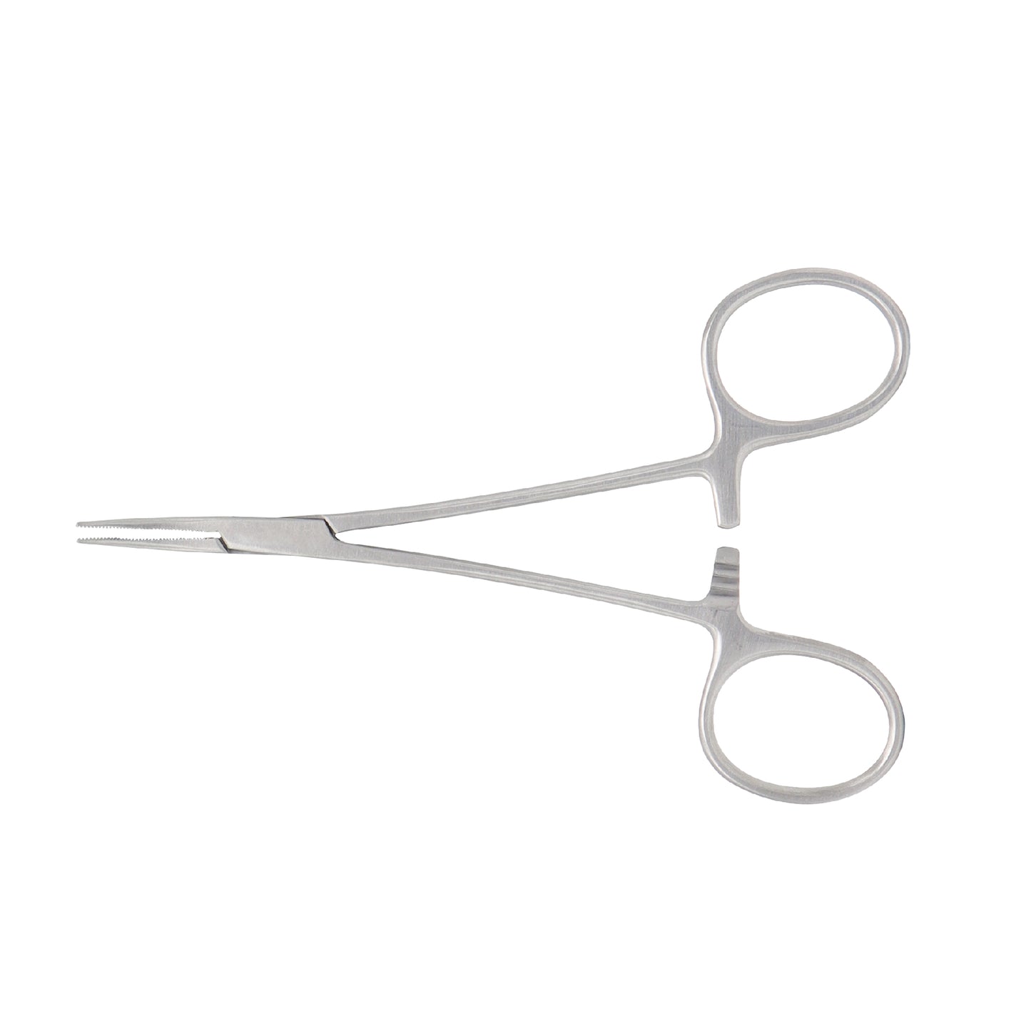Halstead-Mosquito Haemostatic Forceps curved 12.5 cm stainless steel surgical instrument for clamping small blood vessels in surgical procedures.