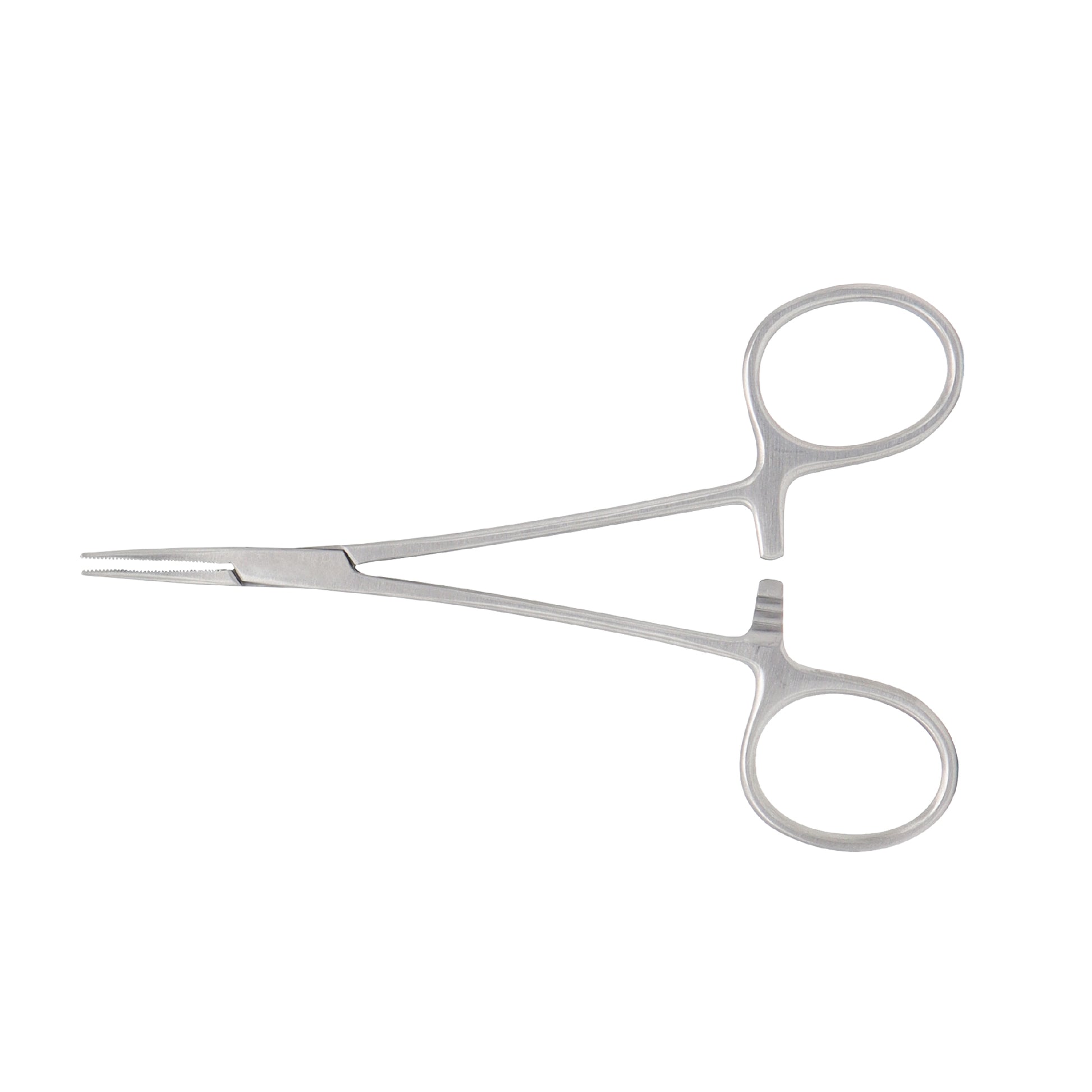Halstead-Mosquito Haemostatic Forceps curved 12.5 cm stainless steel surgical instrument for clamping small blood vessels in surgical procedures.