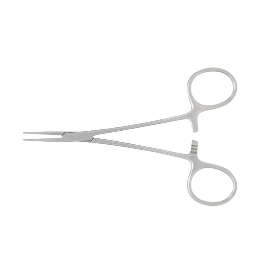 Halstead-Mosquito Hemostatic Forceps straight 12.5 cm stainless steel surgical instrument for clamping small blood vessels.
