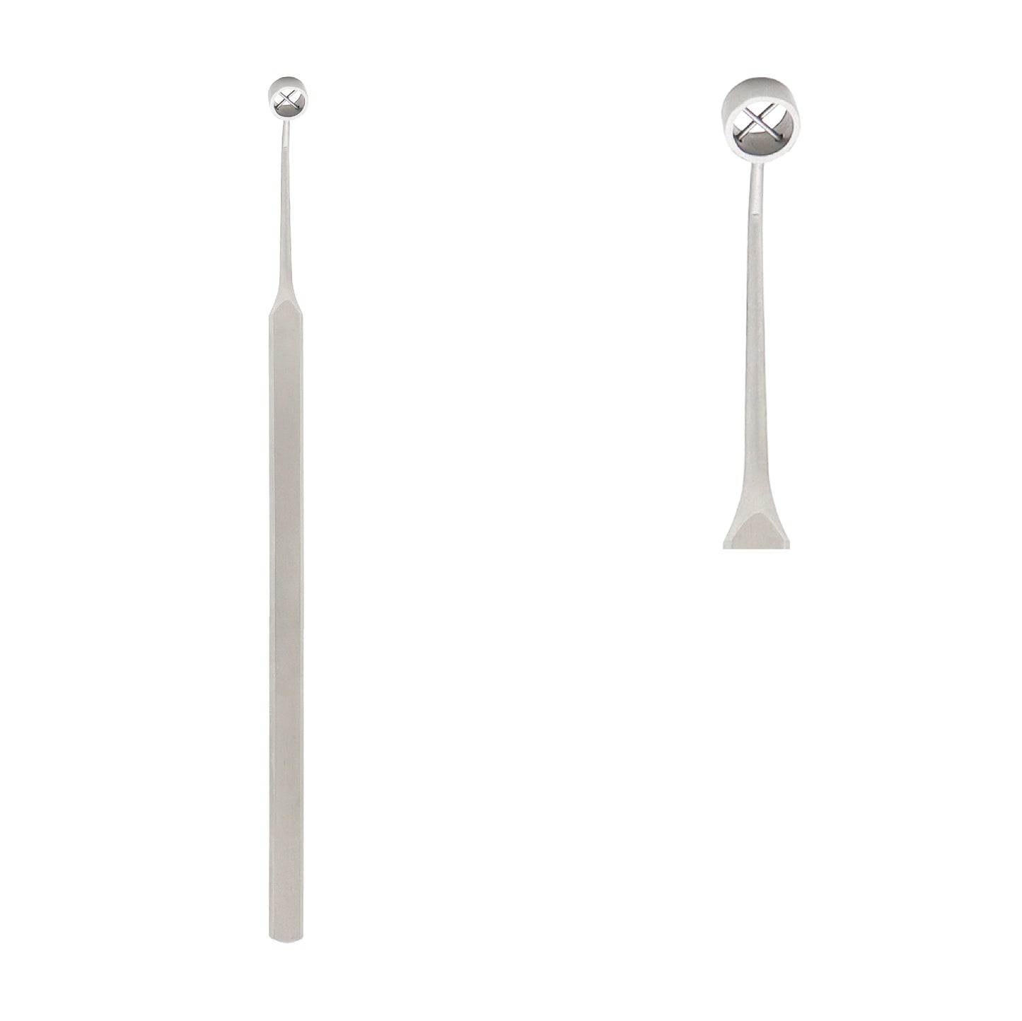 Double-ended Henahan retractor stainless steel surgical and dental instrument with a wide fan-shaped blade for tissue retraction.