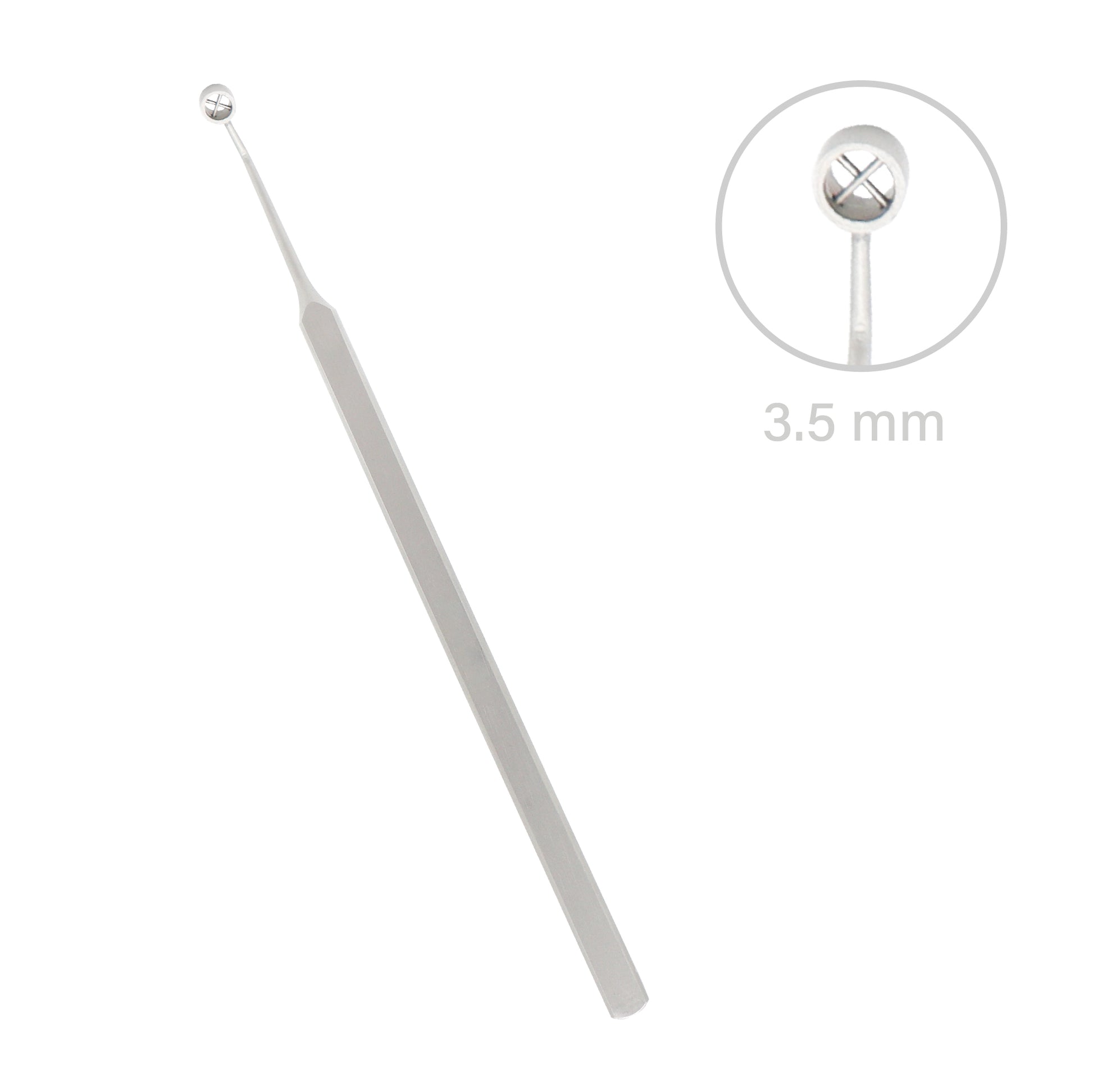Hoffer optic zone marker instrument with 3.5 mm ring and internal crosshairs for ophthalmic surgery.