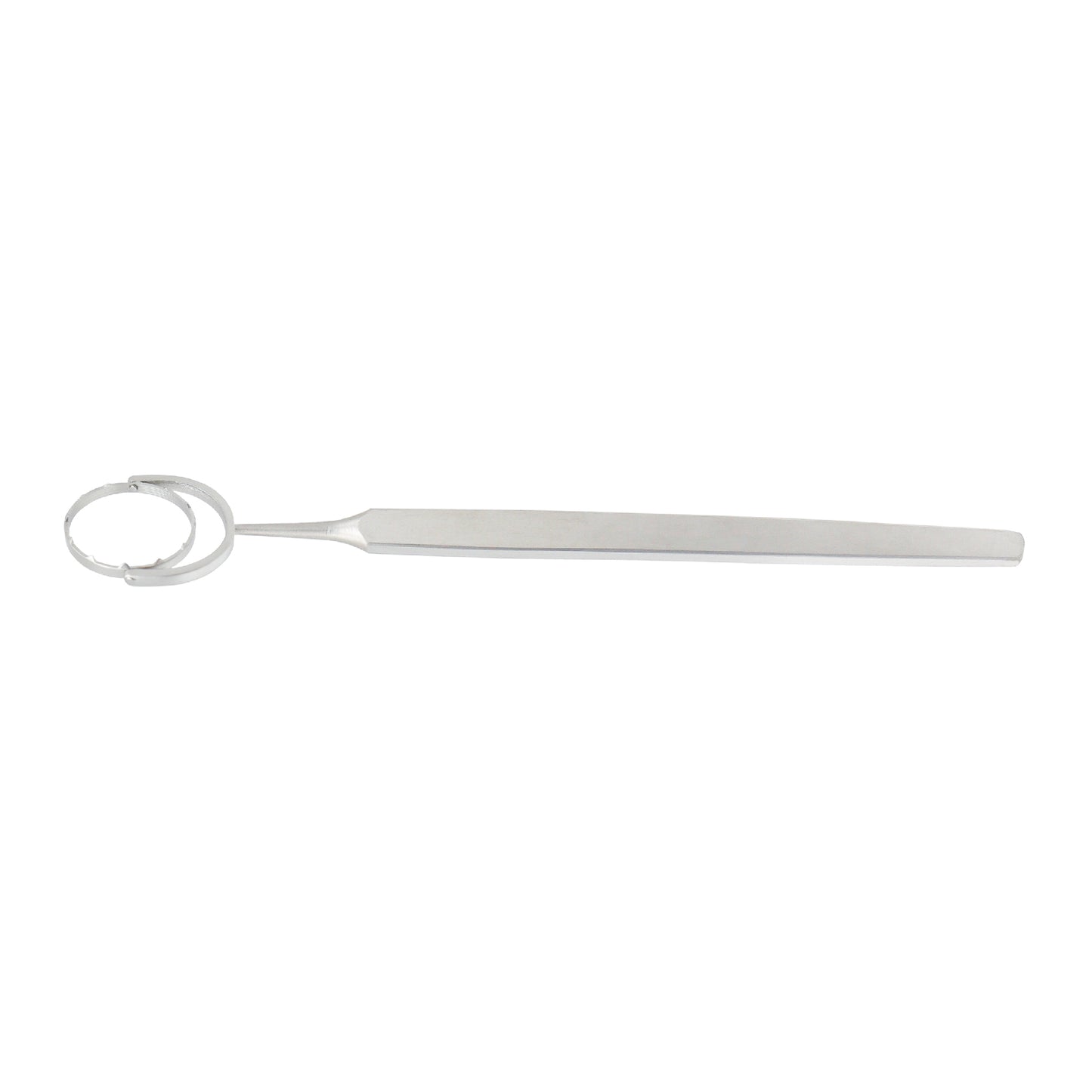 Hofmann-Thornton Fixation Ring 16 mm closed design with flat handle for secure ocular fixation in eye surgery