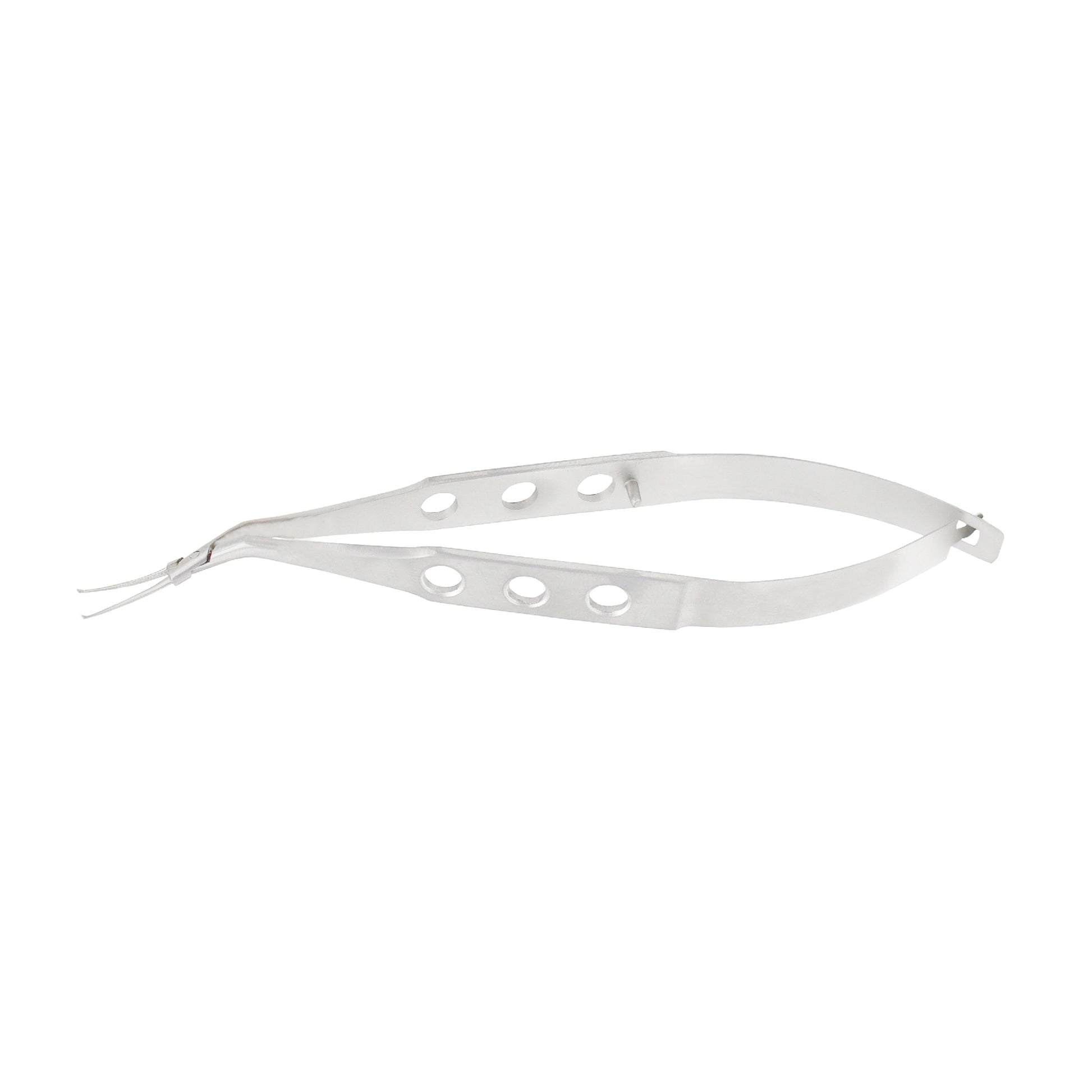 A silver-colored Inamura Capsulorhexis Forceps with a cross-action design, featuring a tip size of 1.50 mm and a 45-degree angle from the shaft, displayed against a white background.