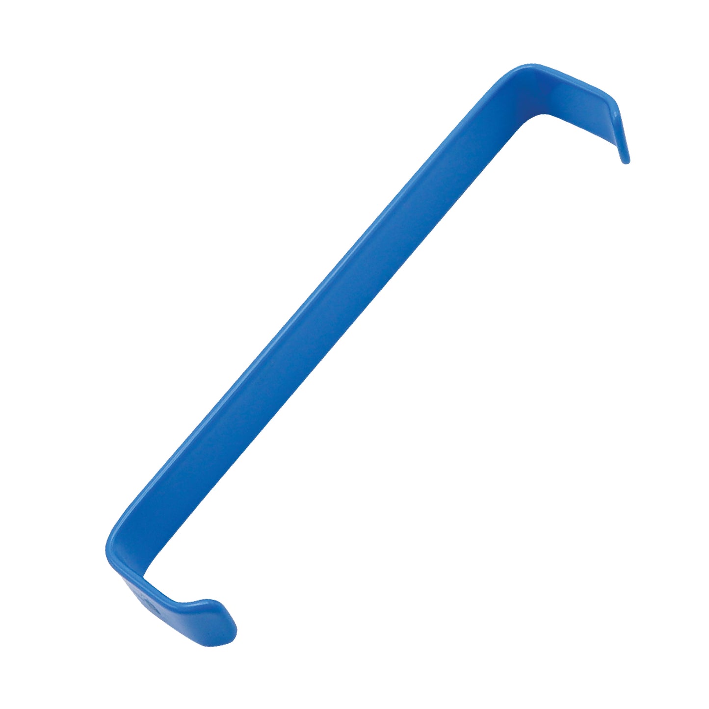 A blue insulated Farabeuf surgical retractor made of stainless steel, used to hold back tissue during electrosurgical procedures.