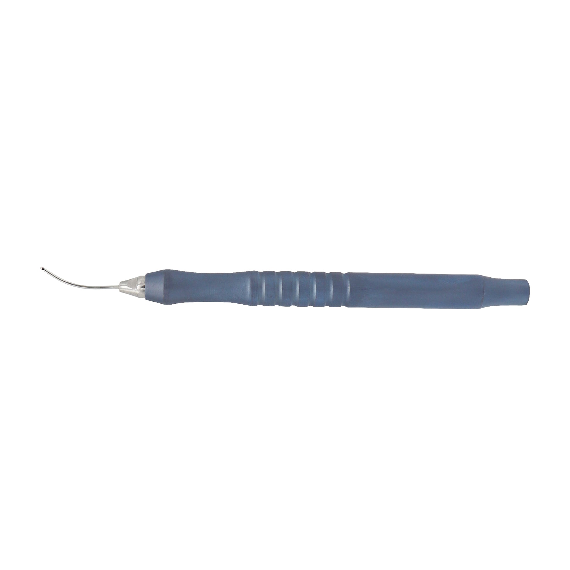 Titanium Irrigating Cannula Handpiece 23 ga with conical tip and dual 0.5 mm ports front view for eye surgery
