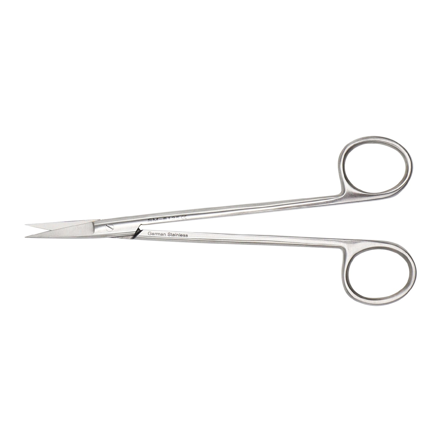 Jamison Reynolds dissecting scissors made of German stainless steel, featuring curved blades and blunt tips for delicate surgical tissue dissection.