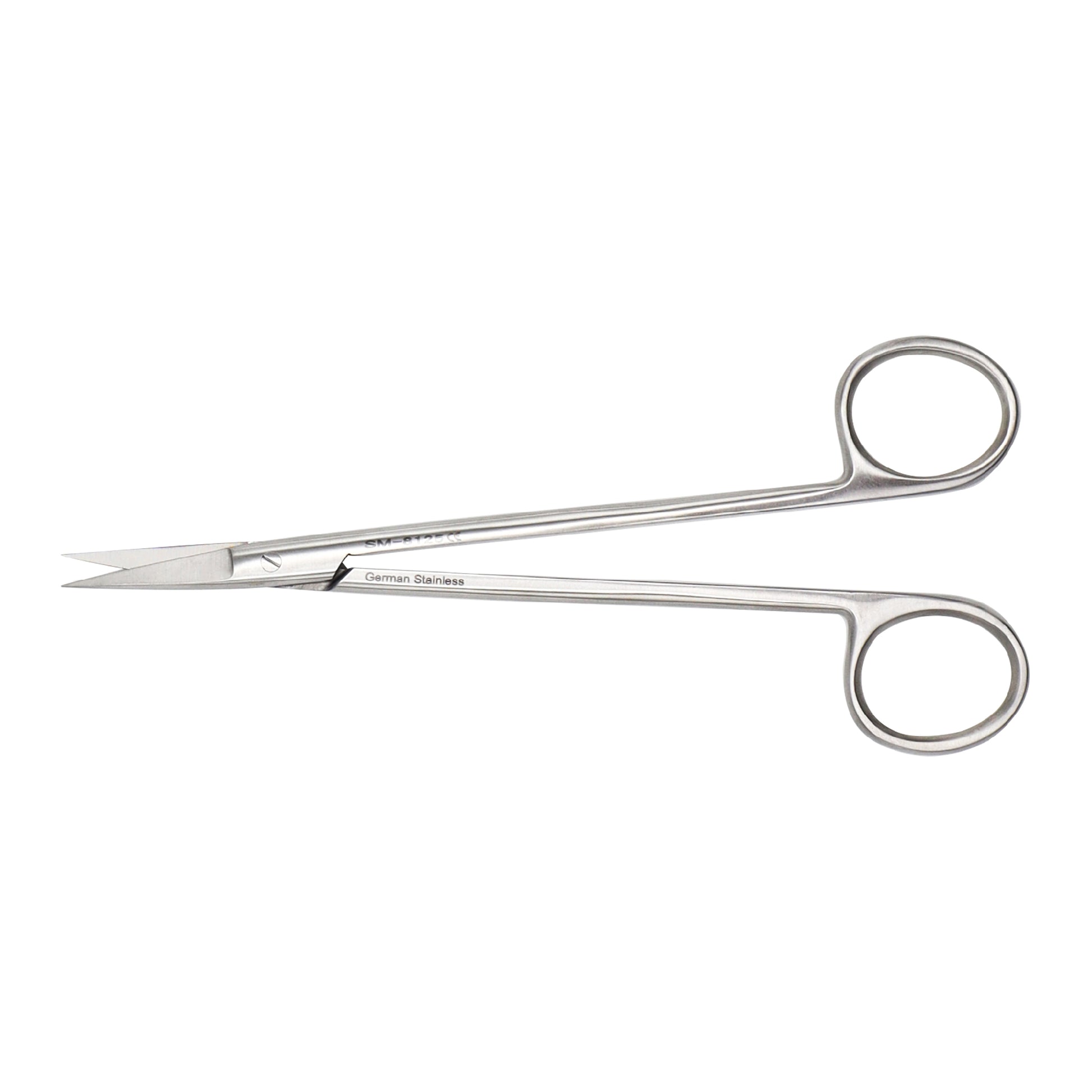Jamison Reynolds dissecting scissors made of German stainless steel, featuring curved blades and blunt tips for delicate surgical tissue dissection.