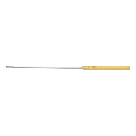 Kevorkian-Younge endocervical biopsy curette with a gold handle and long metal shaft.