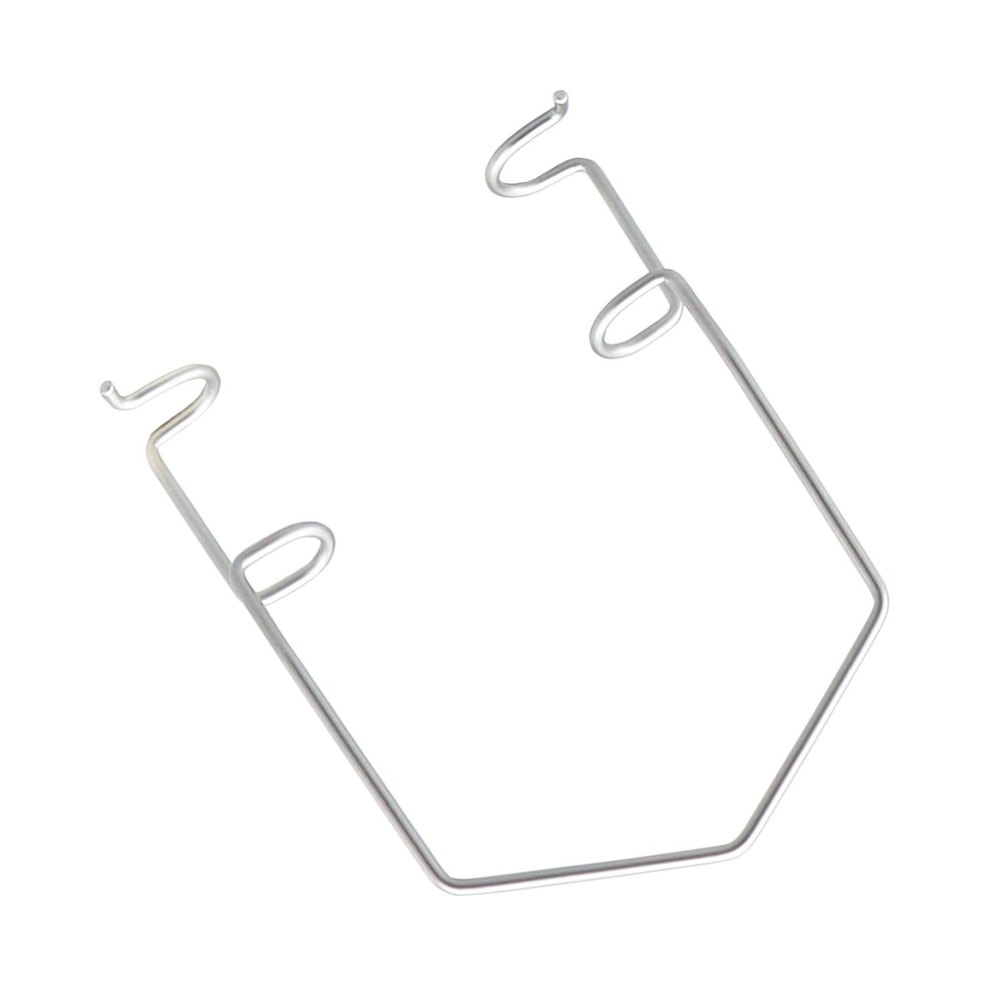 A stainless steel Kratz-Barraquer wire speculum with open blades, used as an eyelid retractor during eye surgery