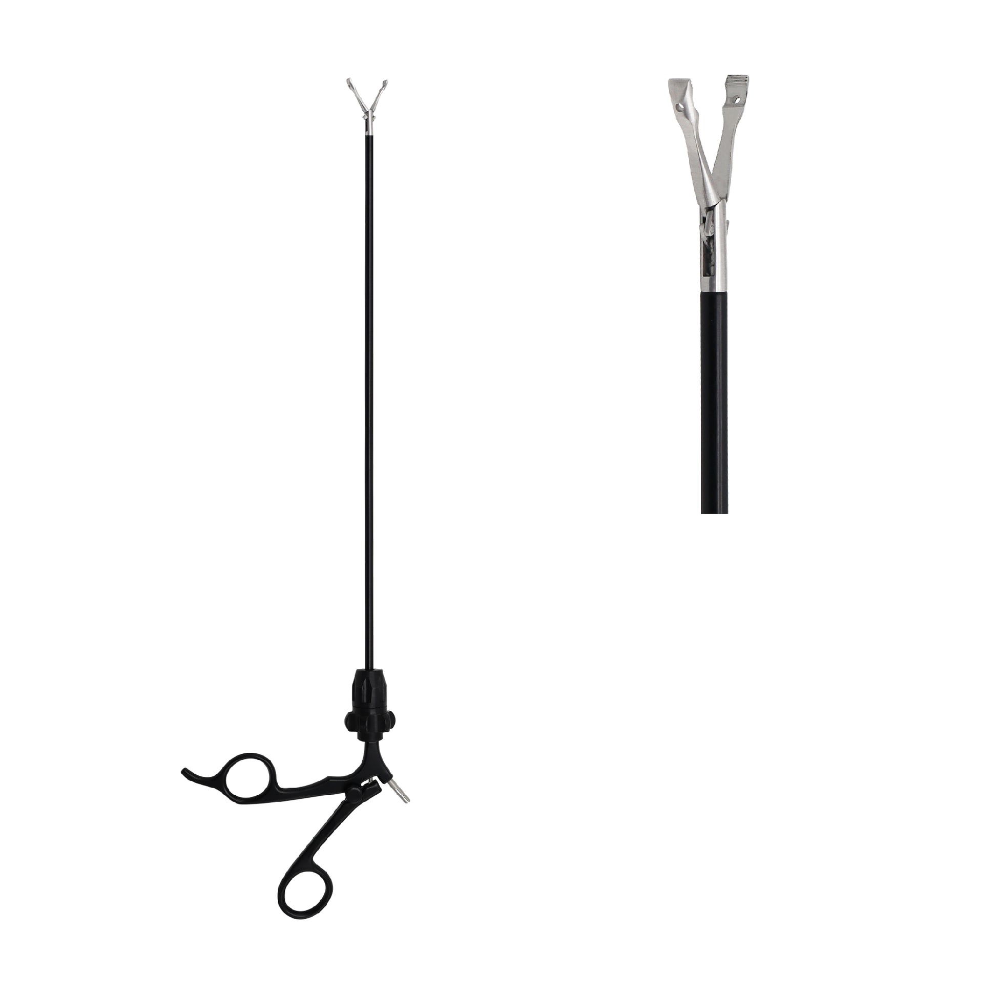 Premium reusable laparoscopic Metzenbaum scissors with fully insulated black shaft and scissor-style manual handle grip displayed against a clean white background.