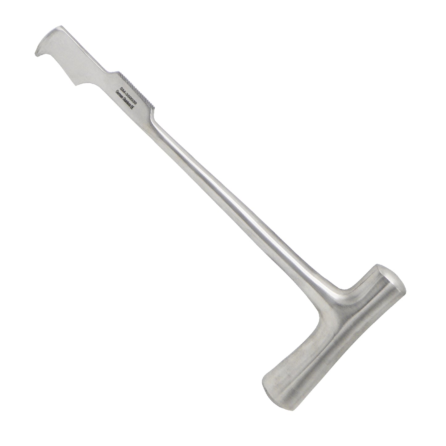 Stainless steel Lebsche sternal chisel with curved blade and T-handle for thoracic surgery
