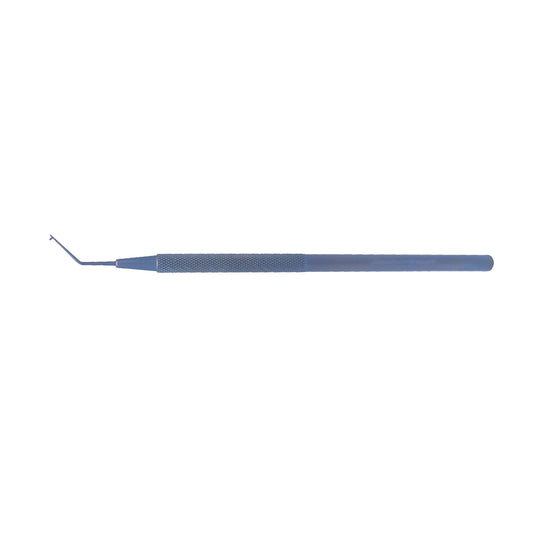 Lester Nucleus Rotator with 0.25 mm angled T-Dialler tip and 12.5 cm titanium design for eye surgery