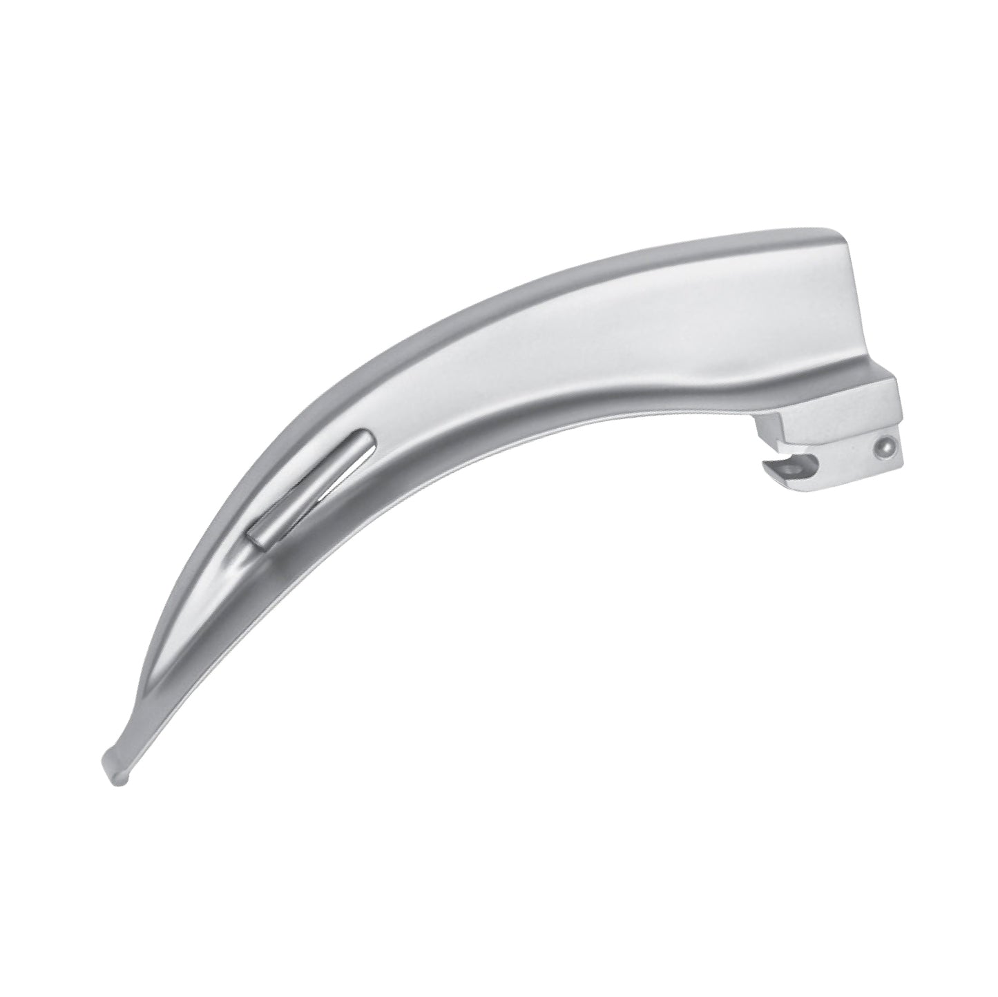 Curved Macintosh Fiber Optic Laryngoscope Blade made of surgical-grade stainless steel for medical intubation procedures.