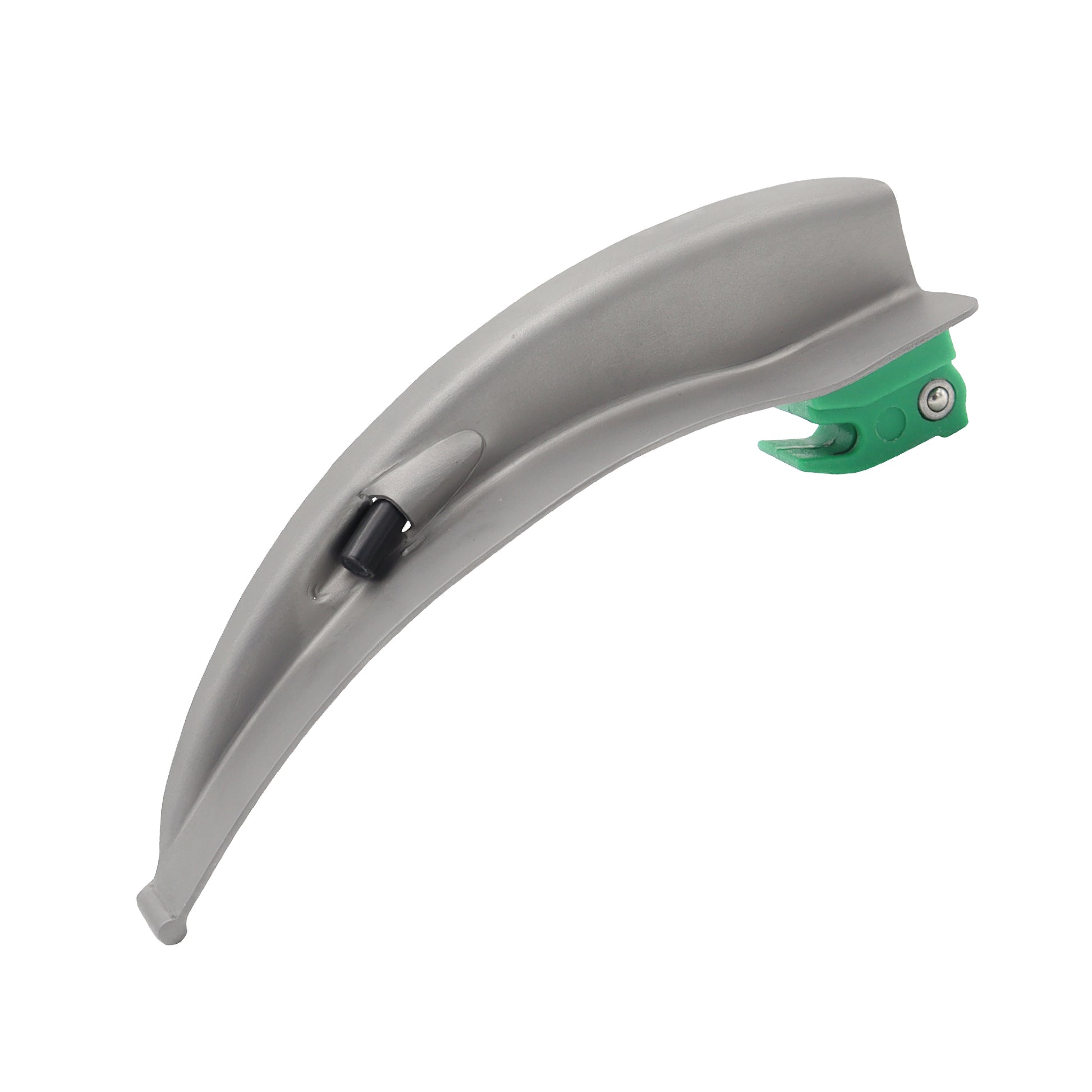A reusable Macintosh laryngoscope blade made of high-quality stainless steel, featuring a curved design for reliable airway visualization during medical intubation procedures.