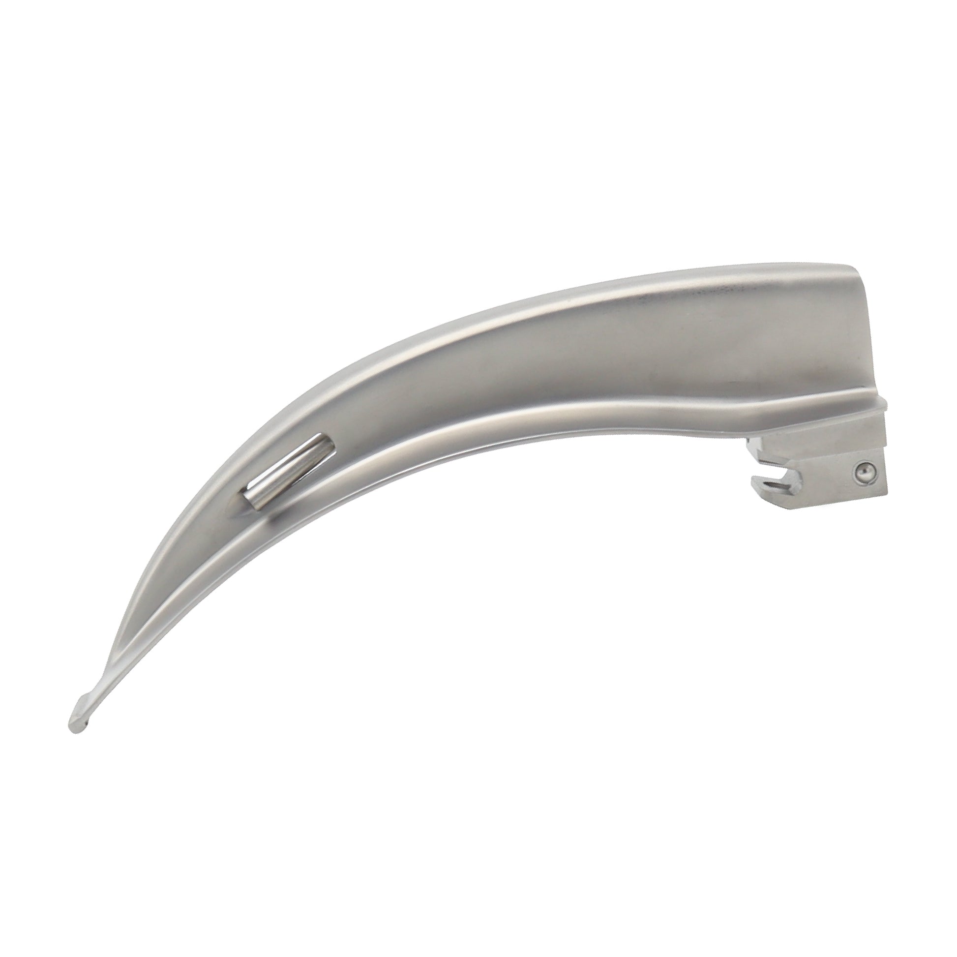 Curved Macintosh laryngoscope blade made of medical-grade stainless steel for adult endotracheal intubation.