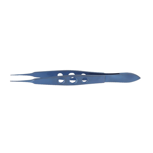 McPherson corneal forceps straight 11cm titanium 0.4 mm tips with 1x2 teeth and 5mm tying platform