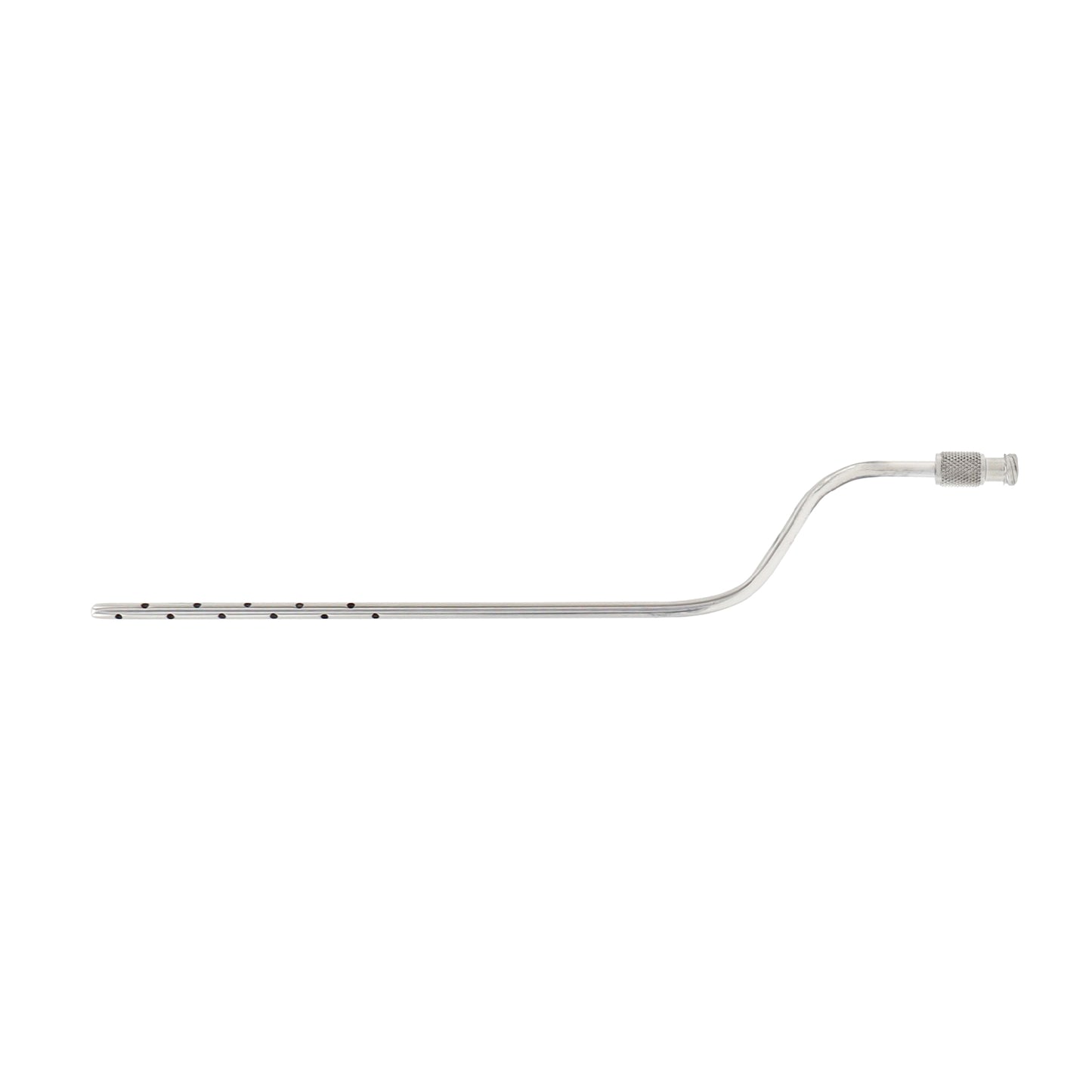 A professional-grade stainless steel medical cannula featuring a Luer-lock attachment and a polished finish, displayed against a neutral white background for clarity.