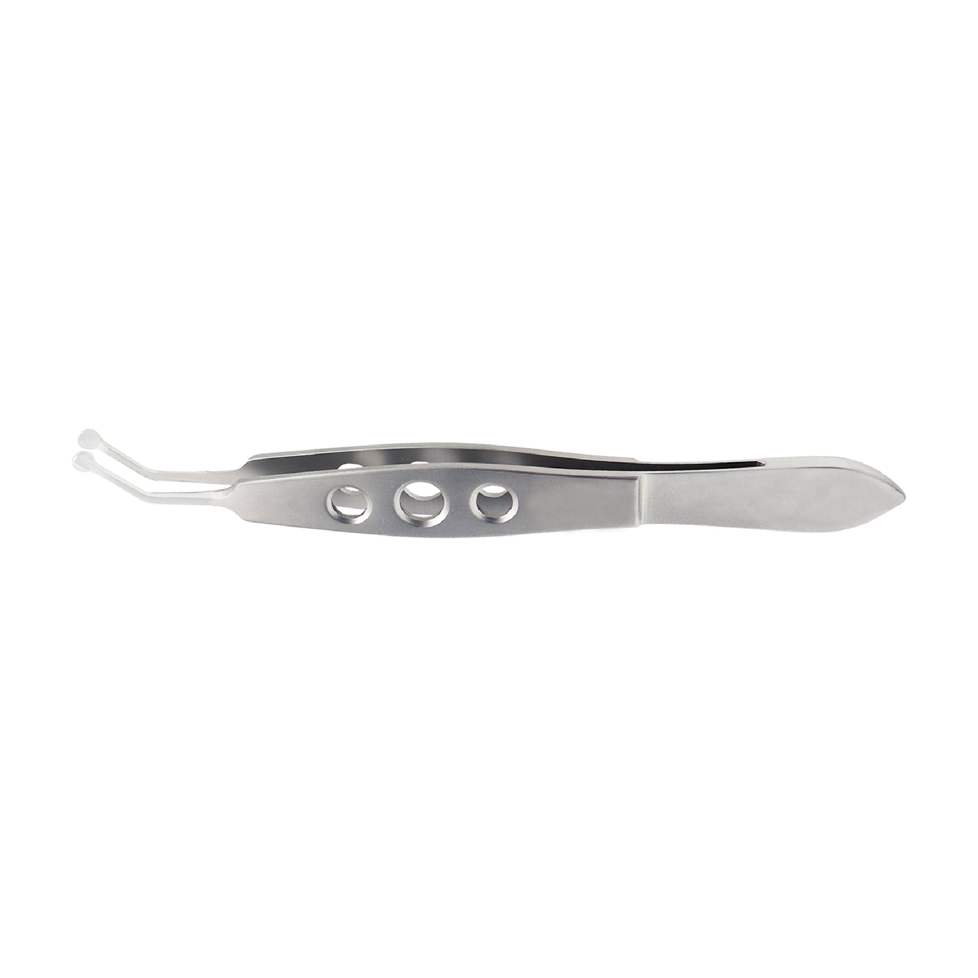 A silver Meibomian Gland Expressor Forceps Tweezer with a 3 mm tip, designed for ophthalmic procedures.