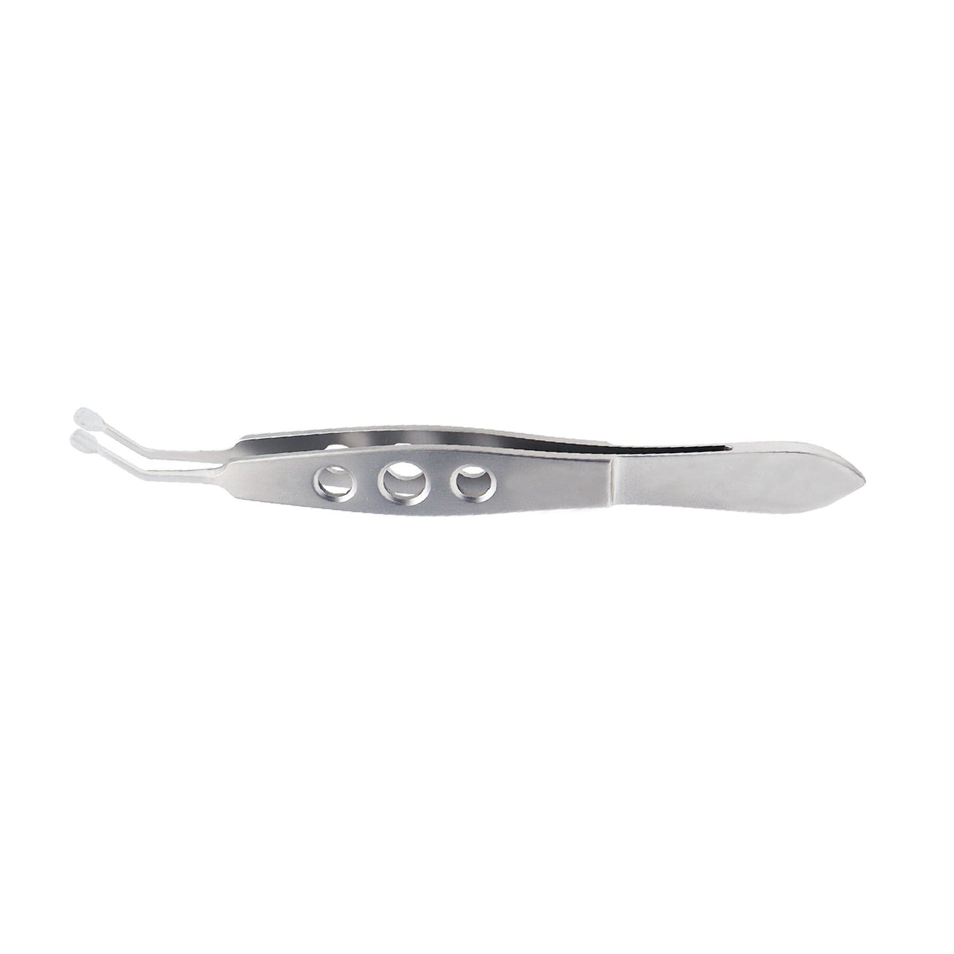 A silver Meibomian Gland Forceps with a 3 mm tip, 3 mm length and width, and a 10.5 cm overall length.
