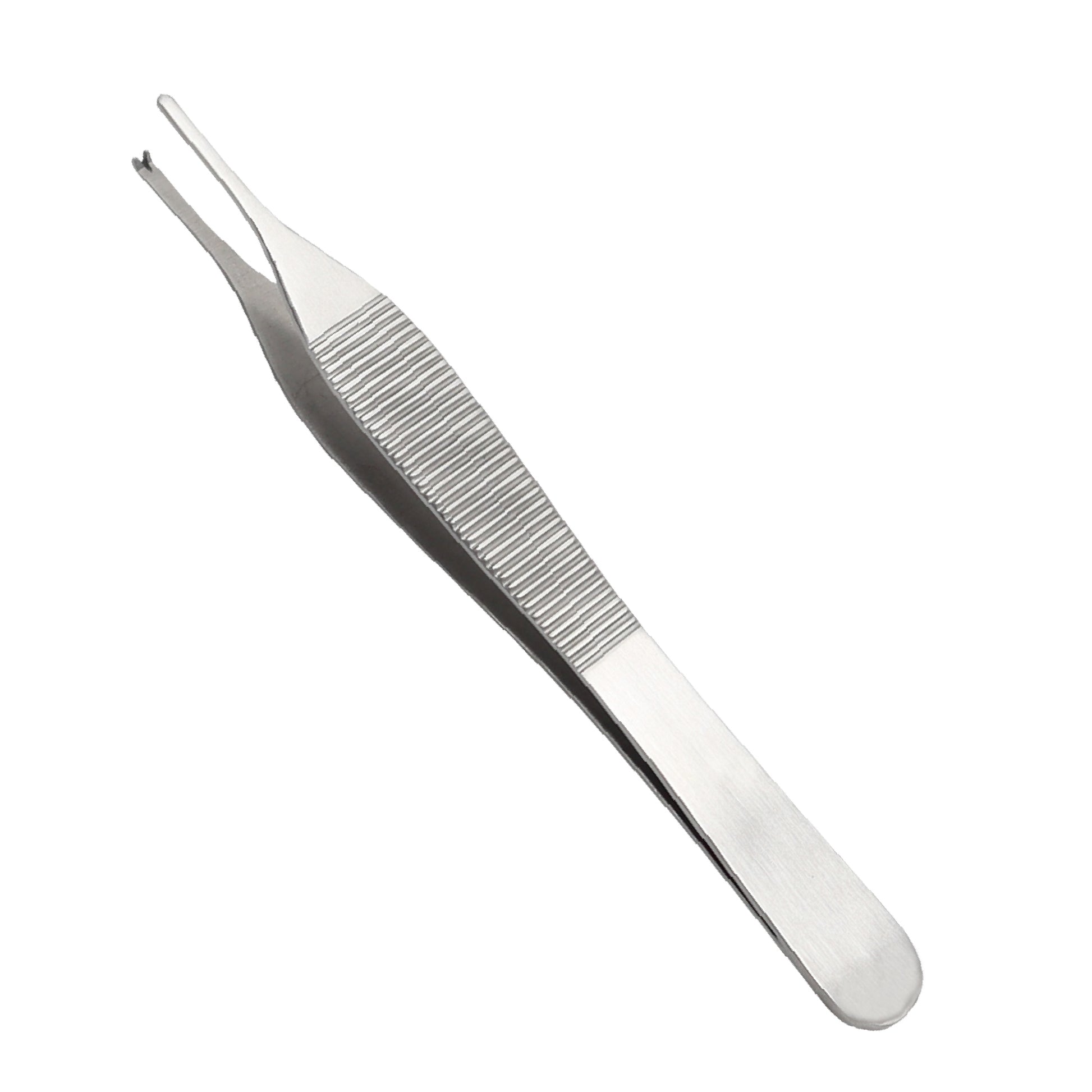 Metallic comb and tweezer on a white background