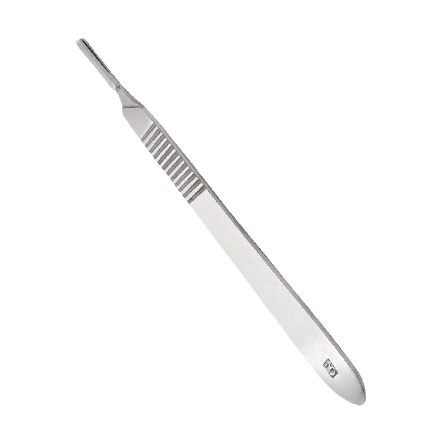 Metallic tool with a comb-like end on a white background