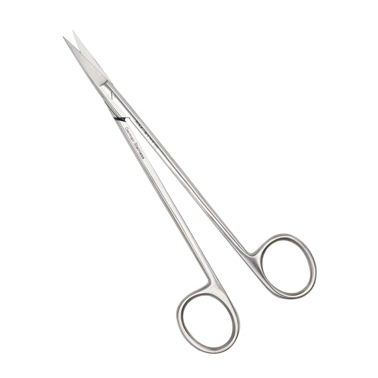 Straight Metzenbaum dissecting scissors made of German stainless steel, featuring a long shank and blunt tips for surgical tissue dissection.