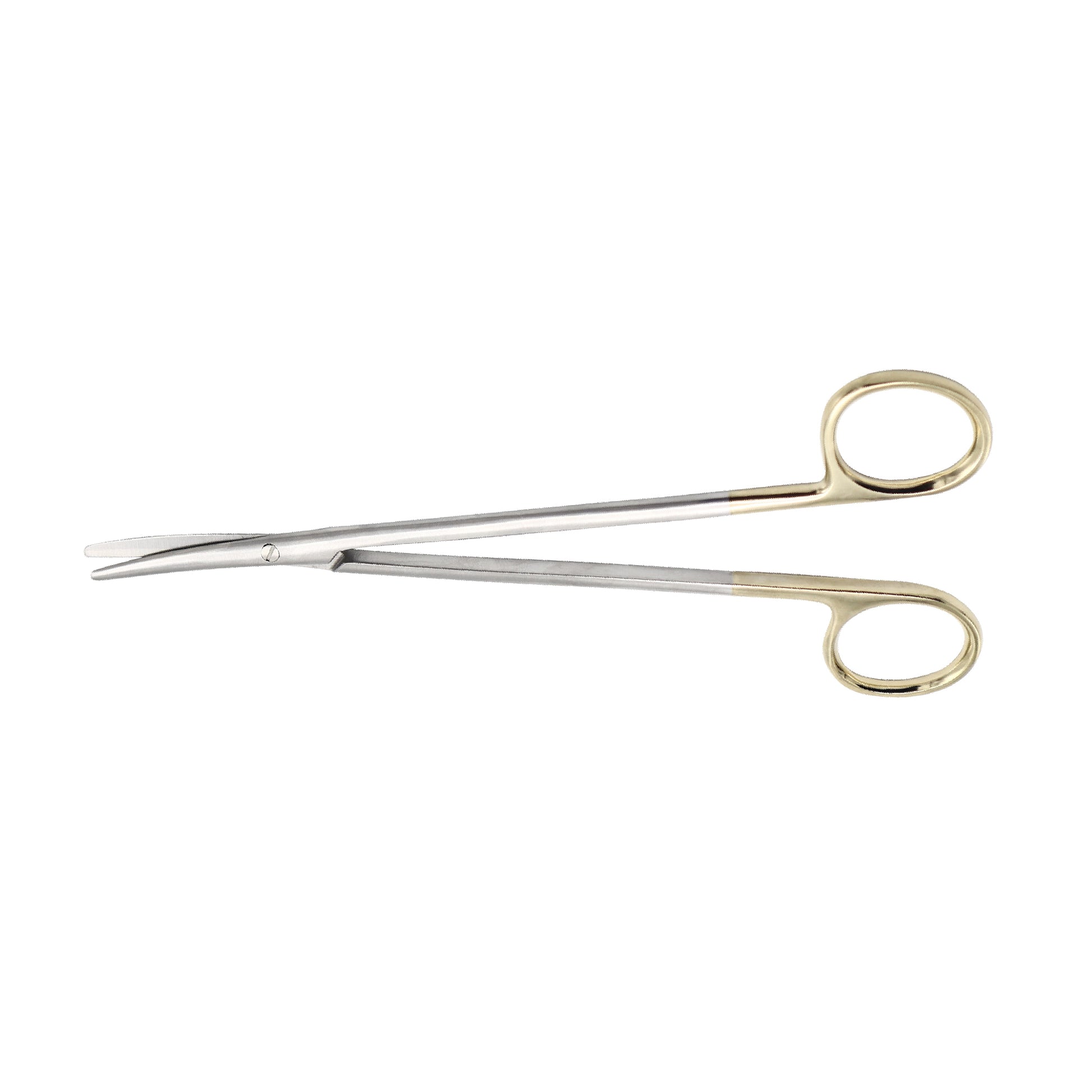 Metzenbaum surgical scissors with tungsten carbide tips, straight design, used for precise soft tissue dissection in surgery