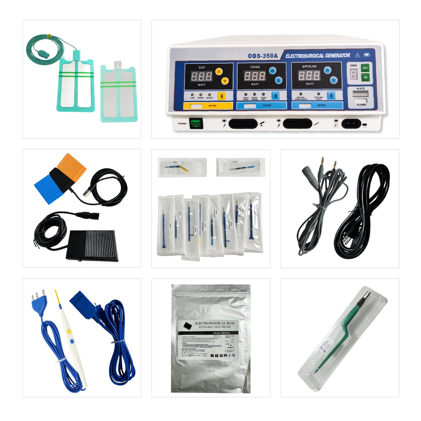 Monopolar and bipolar electrosurgical unit with vessel sealing system for advanced surgical procedures