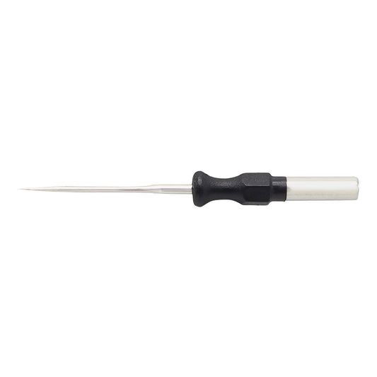 Straight monopolar needle electrode with 23mm stainless steel tip and 4mm shaft for electrosurgical units