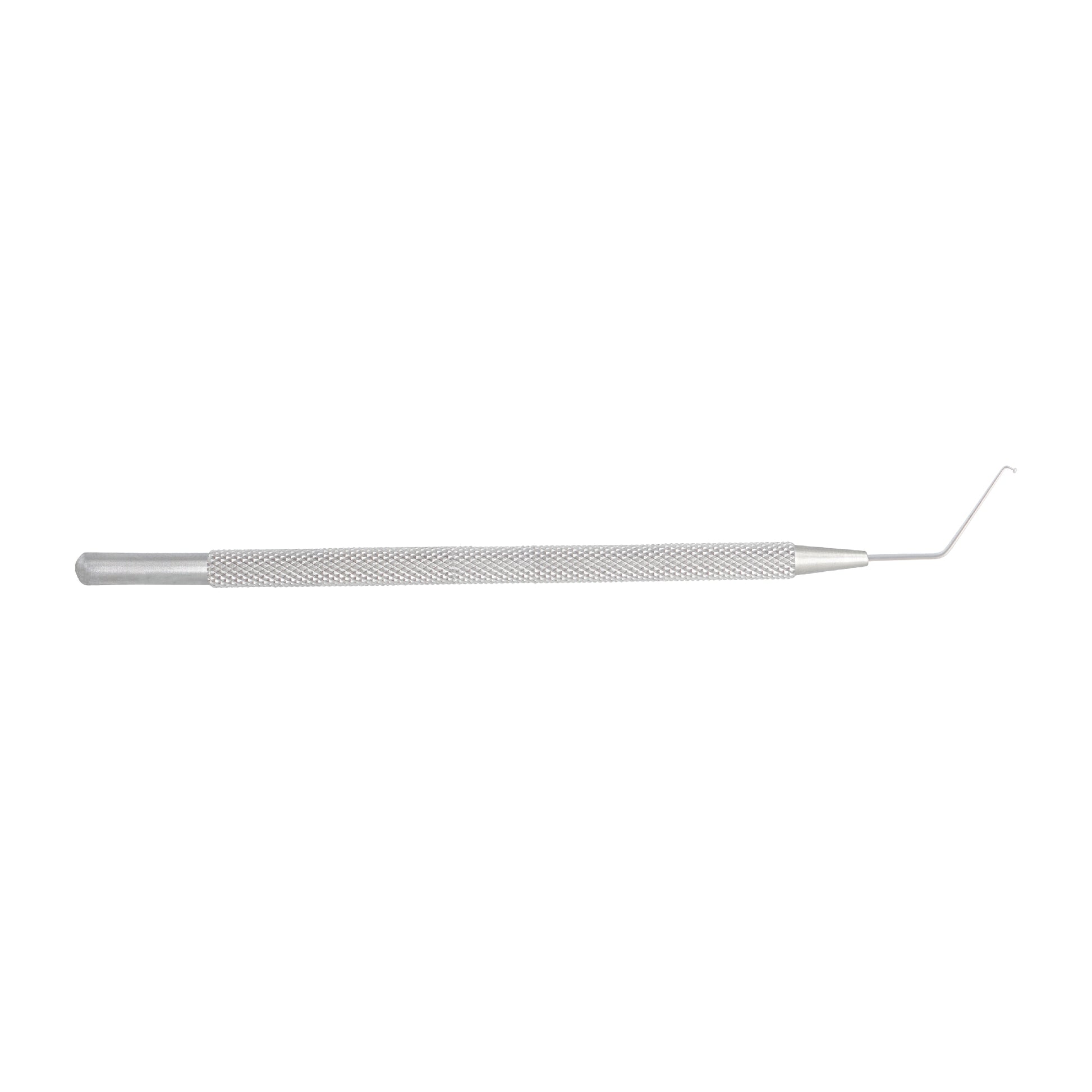 Mushroom Nucleus Manipulator with 0.65 mm angled hemi-ball tip and 12.5 cm length for eye surgery procedures