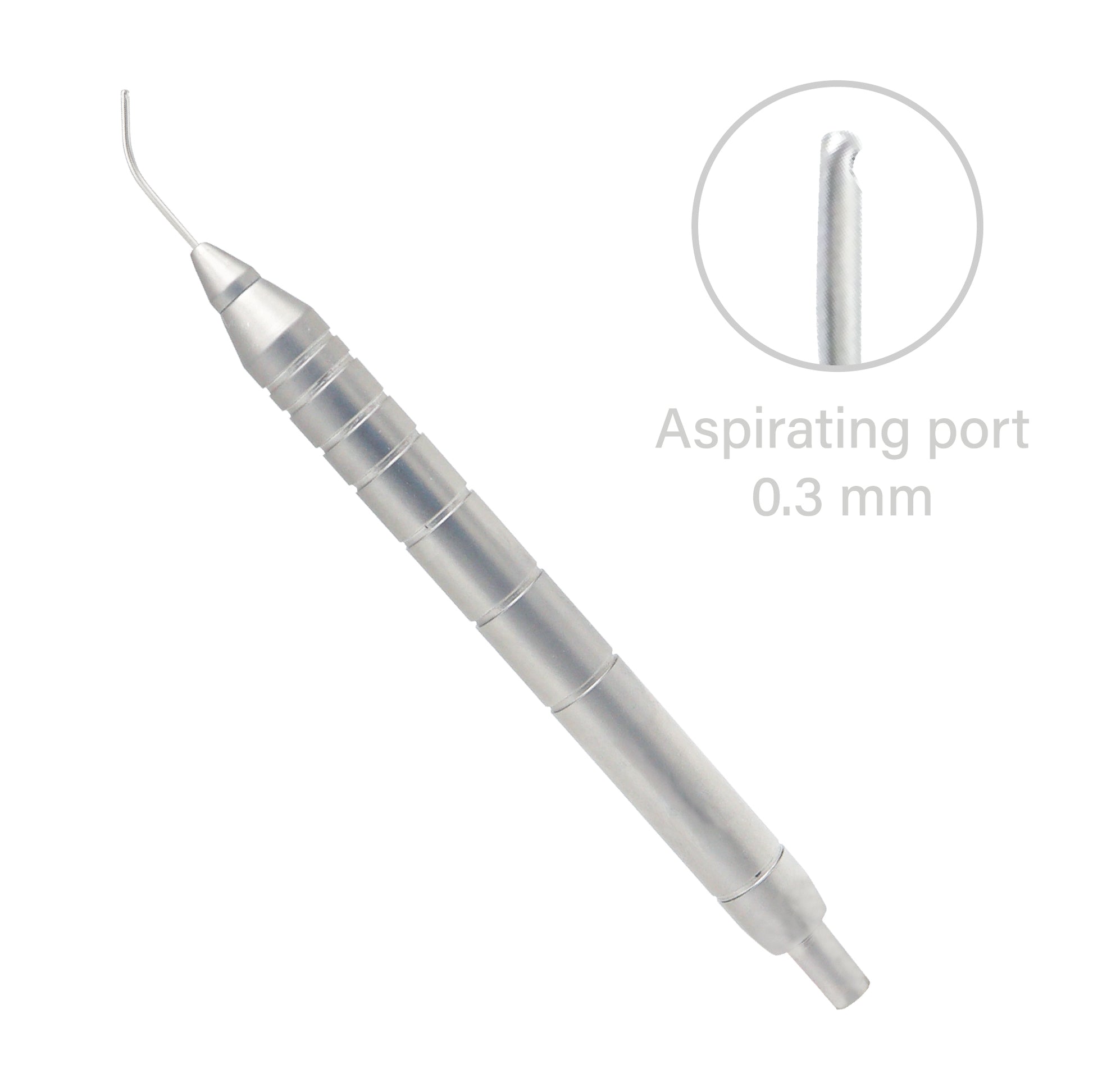 Conical tip aspirating cannula handpiece with 0.3 mm port for ophthalmic and microsurgical applications