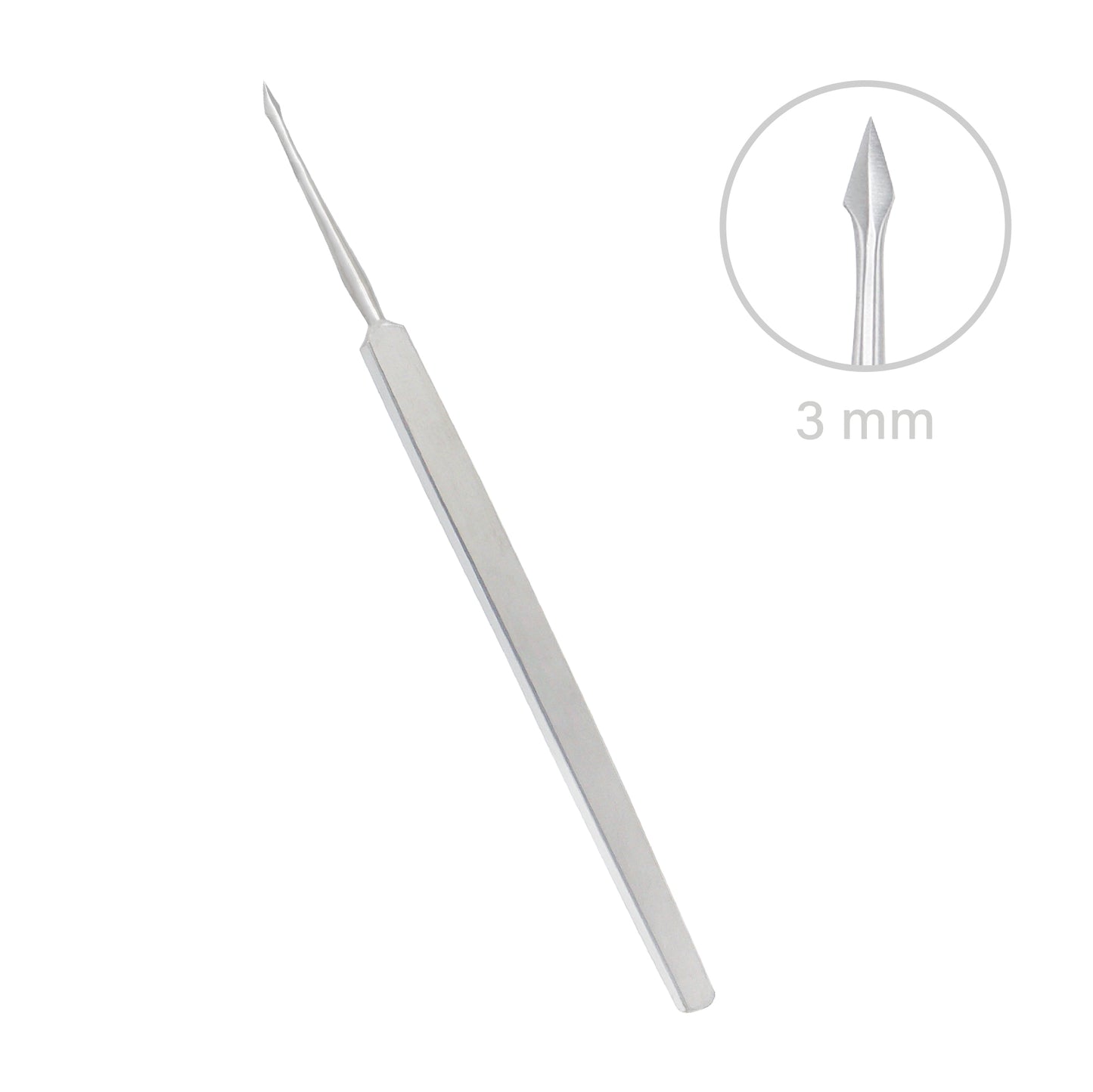 Ophthalmic Foreign Body Fluid Removal Needle with straight 3 mm tip used in delicate eye surgery procedures