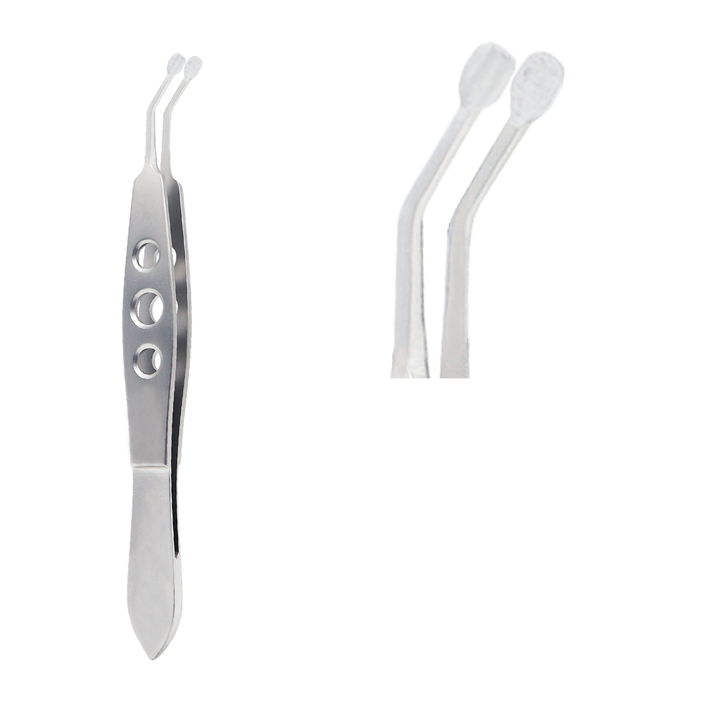 Close-up view of Meibomian Gland Forceps used for precise ophthalmic gland expression