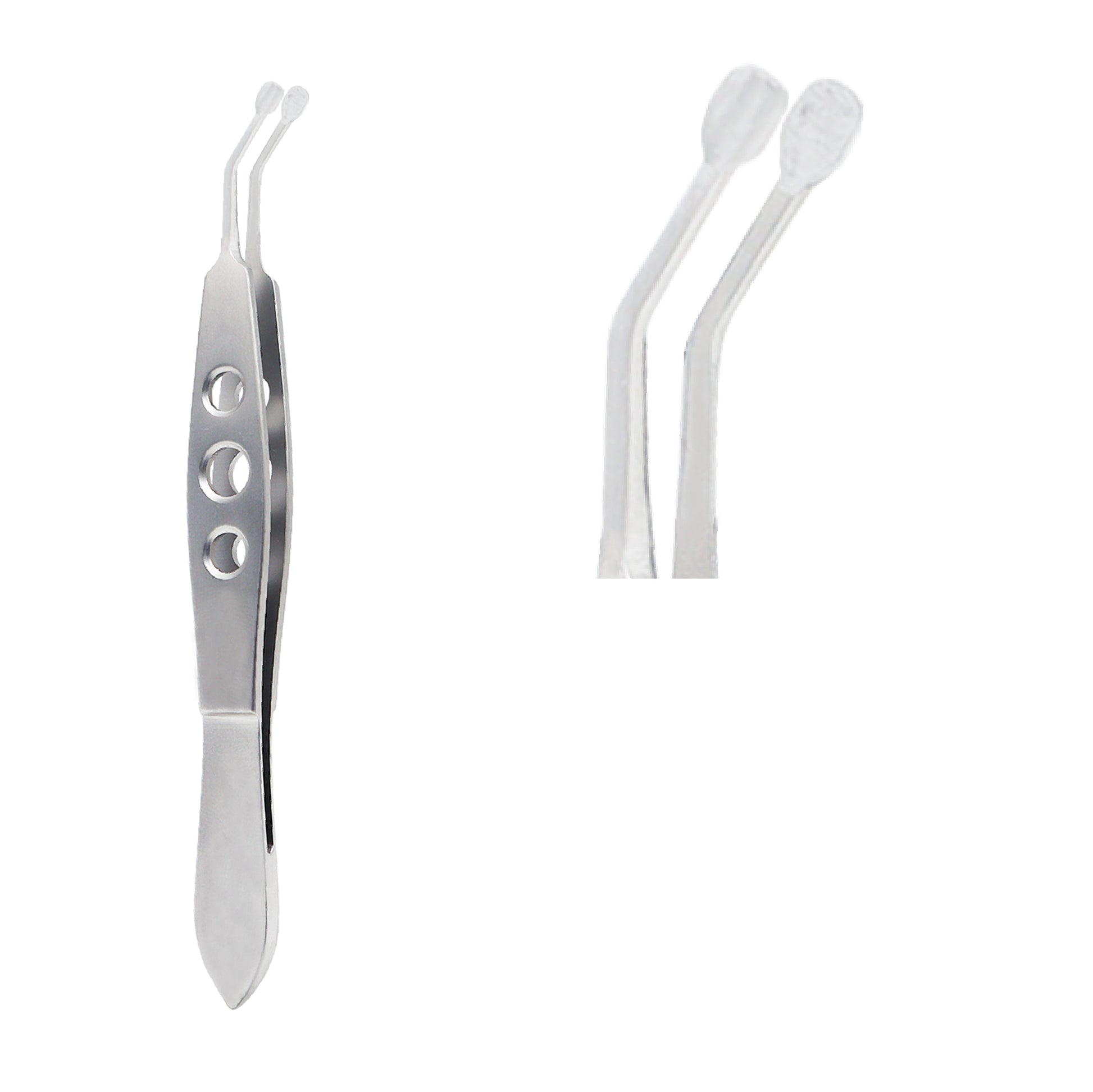 Close-up view of Meibomian Gland Forceps used for precise ophthalmic gland expression