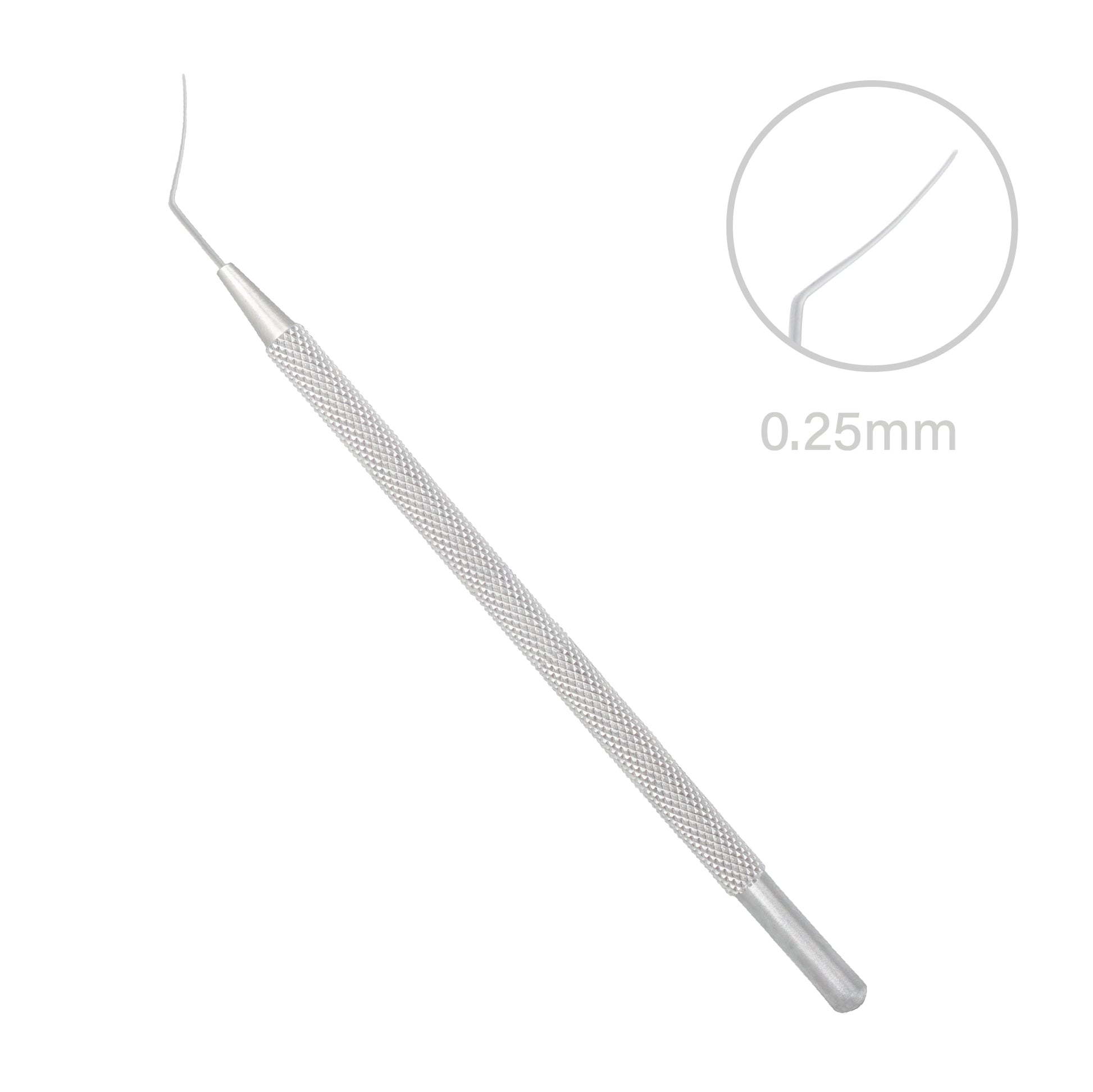 Iris Spatula Set with 0.25 mm flat tip used for precise iris manipulation in eye surgery