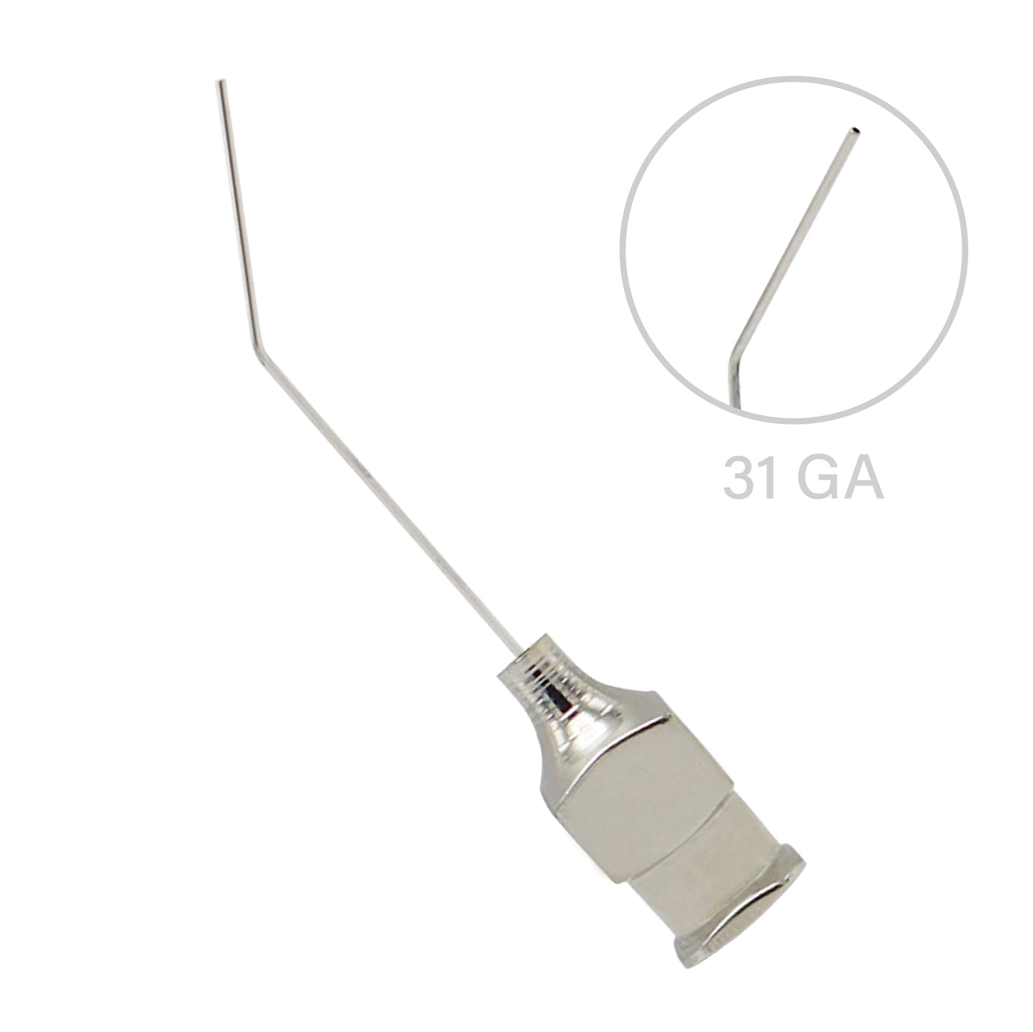 Bonn model 31G irrigating cannula used in ophthalmic microsurgery for safe and precise fluid irrigation in eye procedures