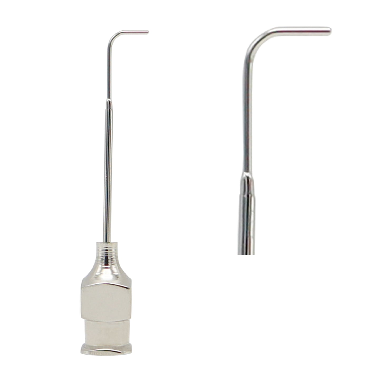 23 gauge curved beveled lachrymal ophthalmic cannula used for precise eye care procedures