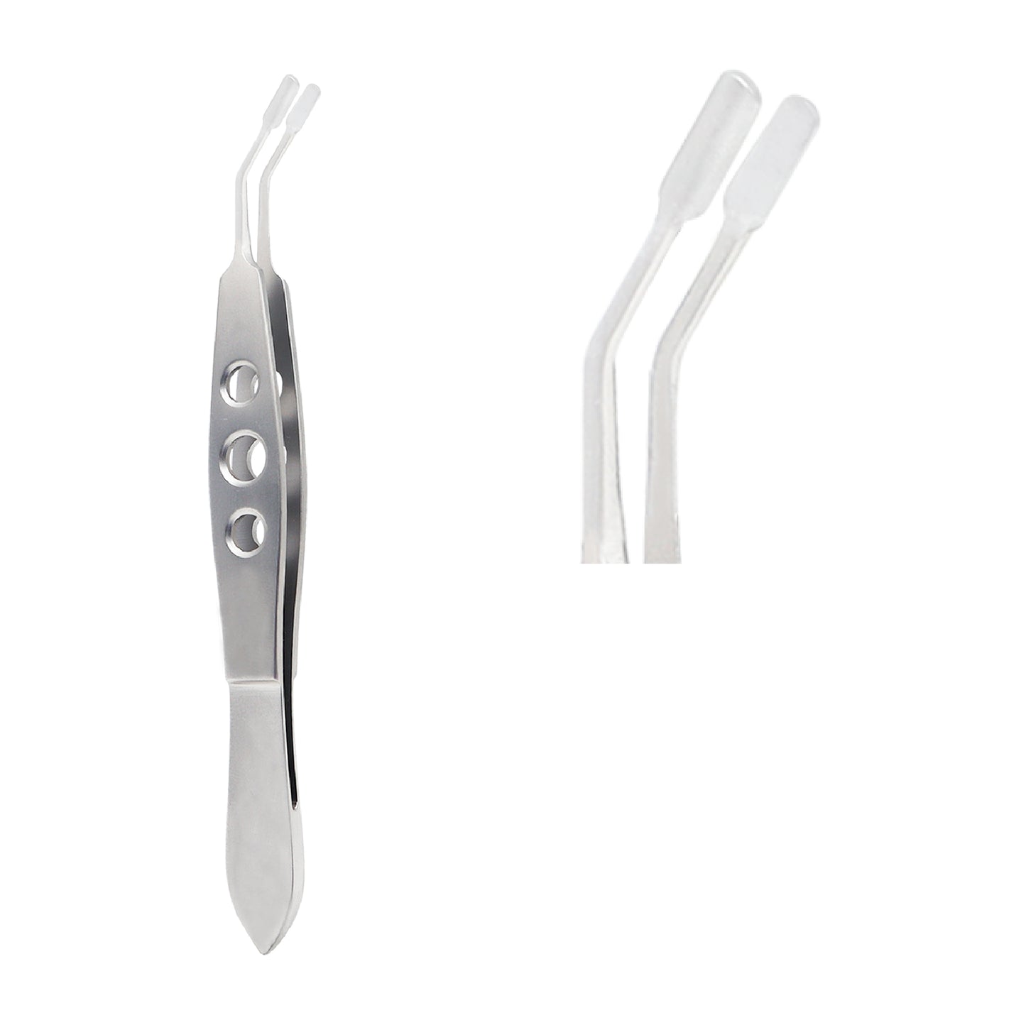 Close-up of Meibomian Gland Expressor Forcep Tweezer used for meibomian flap treatment