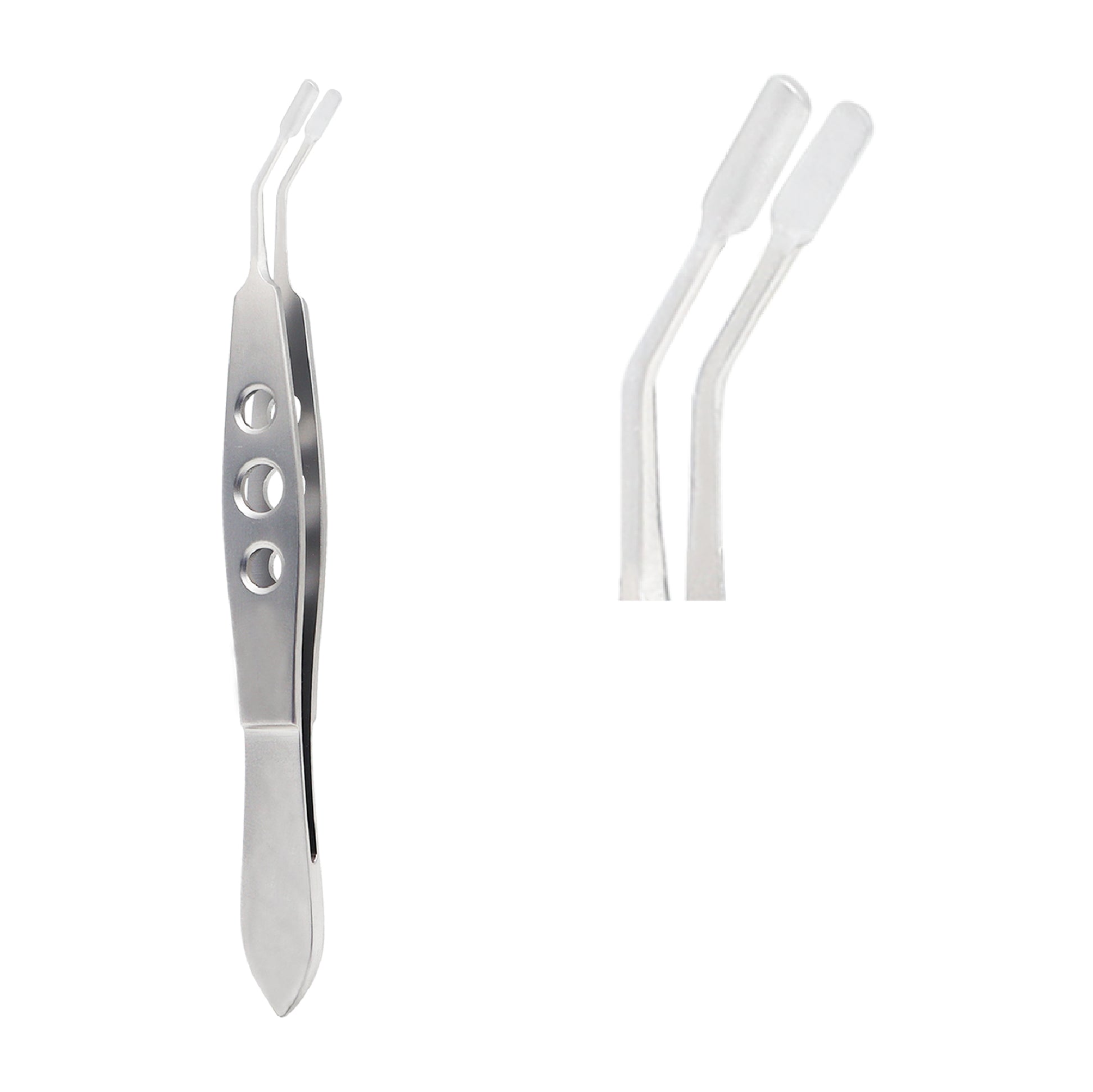 Close-up of Meibomian Gland Expressor Forcep Tweezer used for meibomian flap treatment
