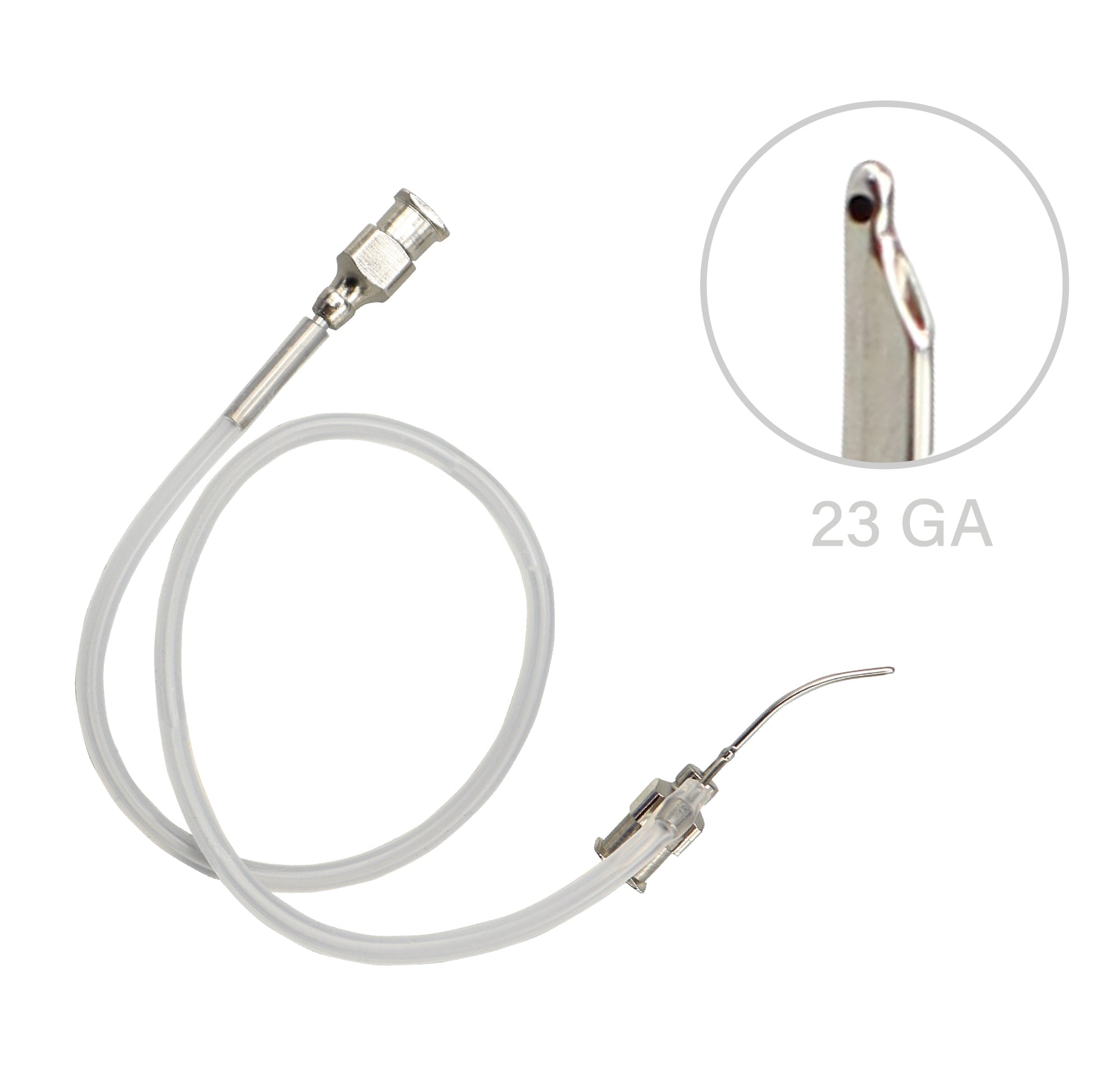 High-quality Simcoe aspiration irrigation cannula 23 gauge used for controlled fluid aspiration and irrigation in eye surgery and ophthalmology procedures