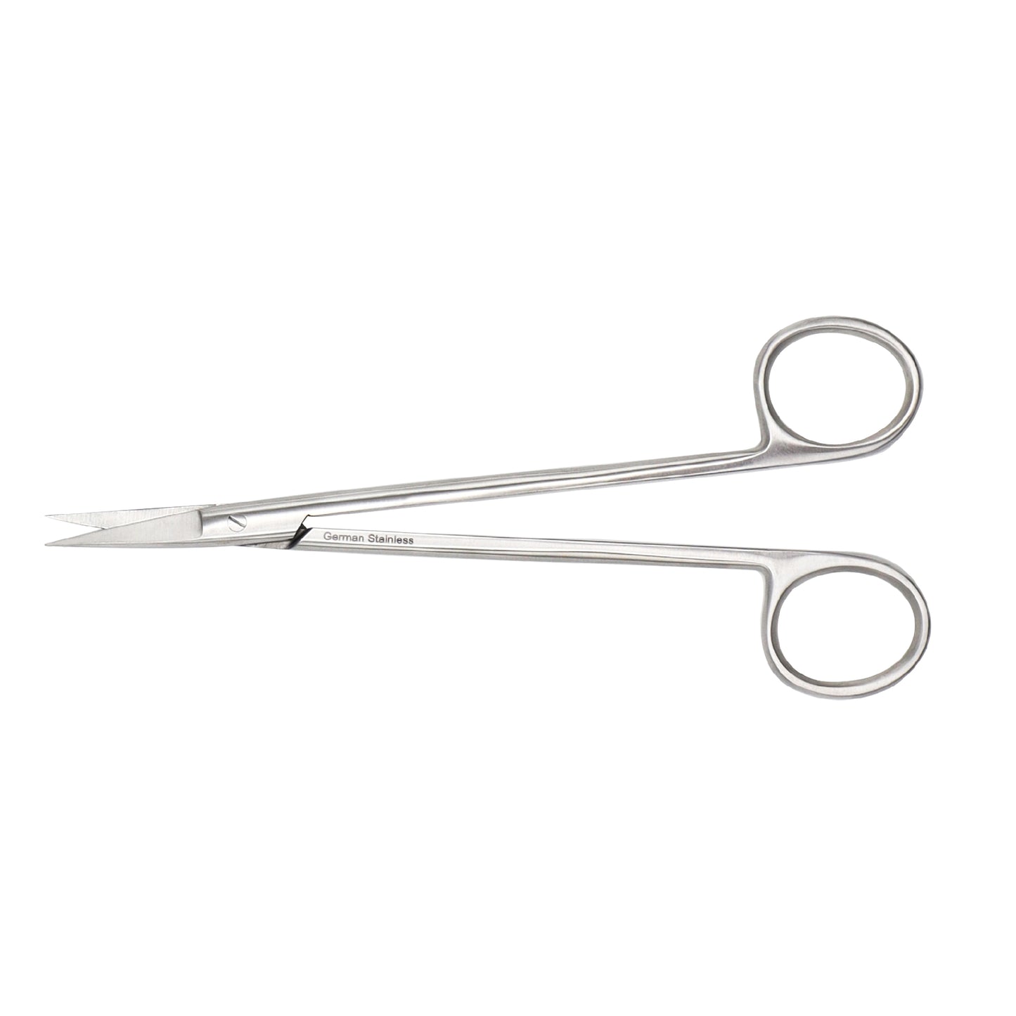 Pair of surgical scissors on a white background