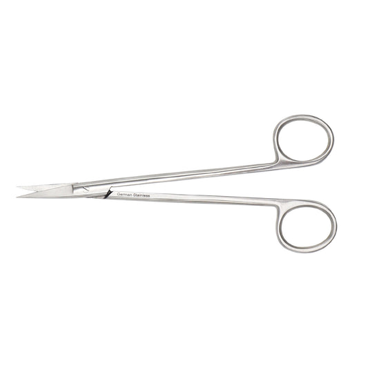 Pair of surgical scissors on a white background