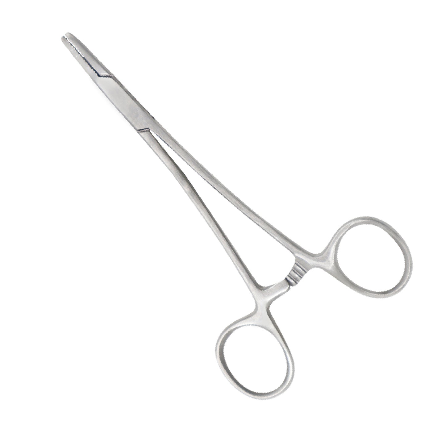 Pair of surgical scissors on a white background