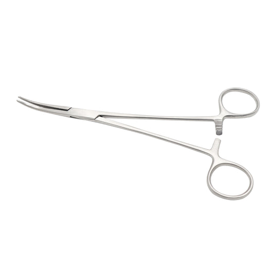 A pair of Crile Hemostatic Forceps with a curved design and serrated jaws, made of stainless steel.