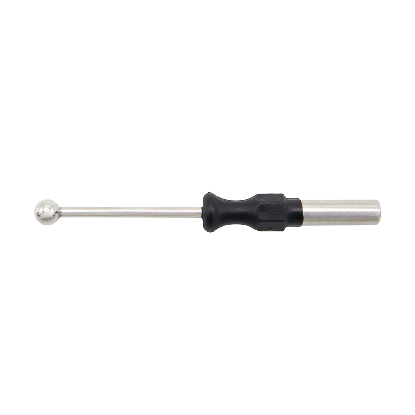 A reusable medical ball electrode for electrosurgery, featuring a 6mm stainless steel ball tip on a 70mm straight metal shaft with a black ergonomic insulated handle.